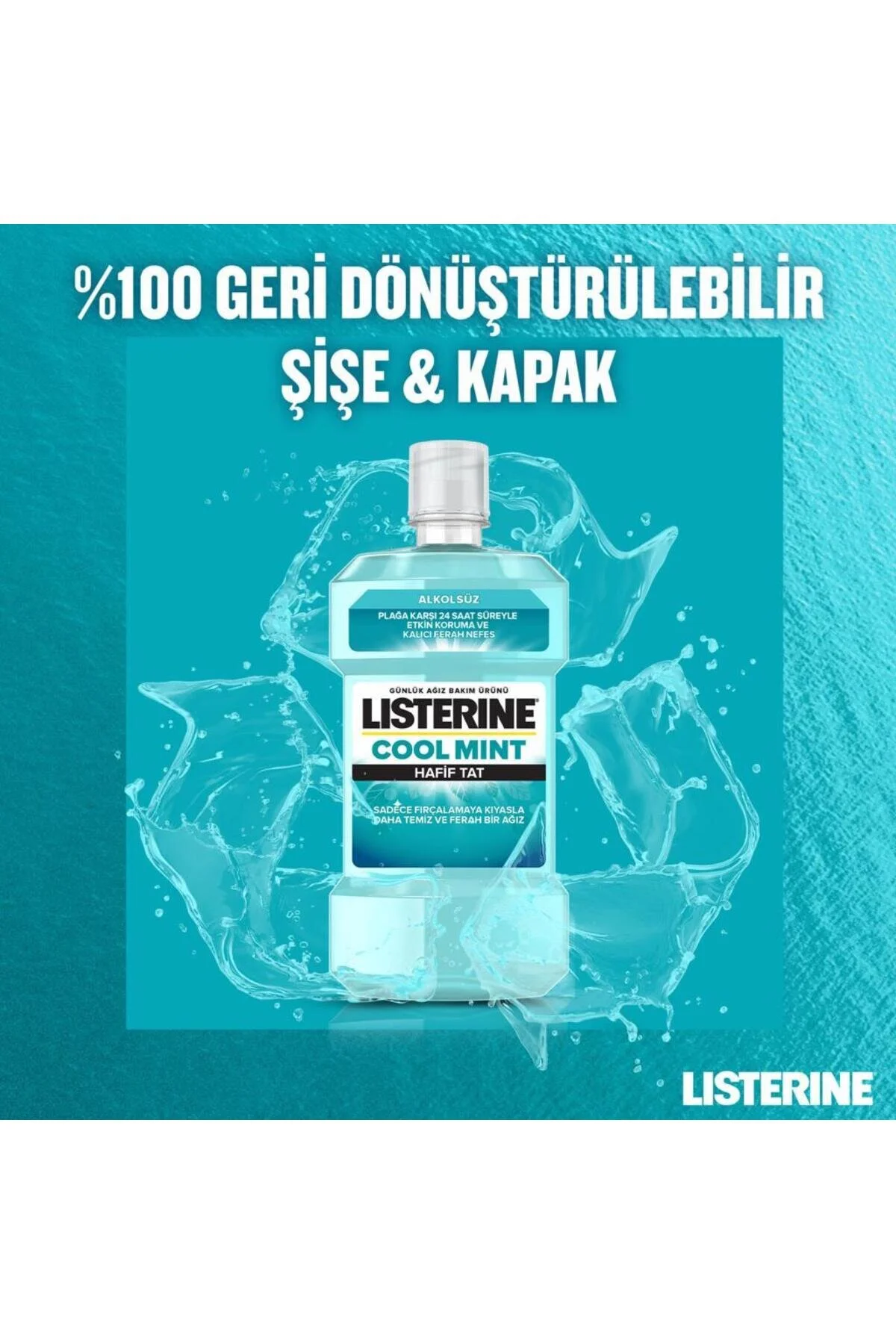 دهان شویه آب مراقبت از COOL MINT LIGHT TASTE بدون الکل 250 میلی لیتر اورجینال Listerine