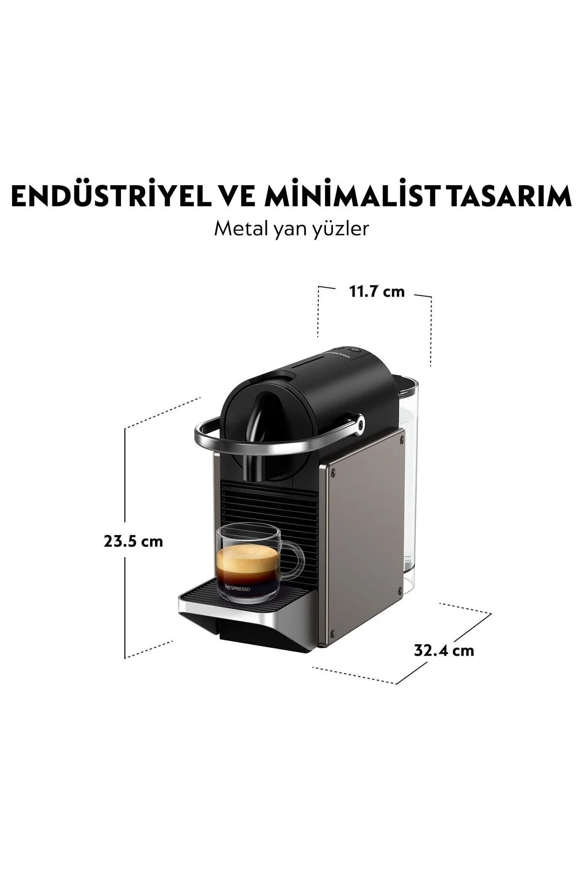 دستگاه اسپرسو و کاپوچینو قهوه C62 PIXIE تیتان اورجینال Nespresso