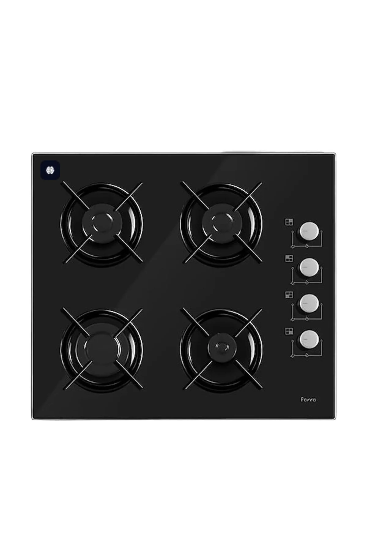 لوازم توکار ست شیشه ای 3 تکه سری BLACK PLUS QBL63CS S2140 D077 Ferre