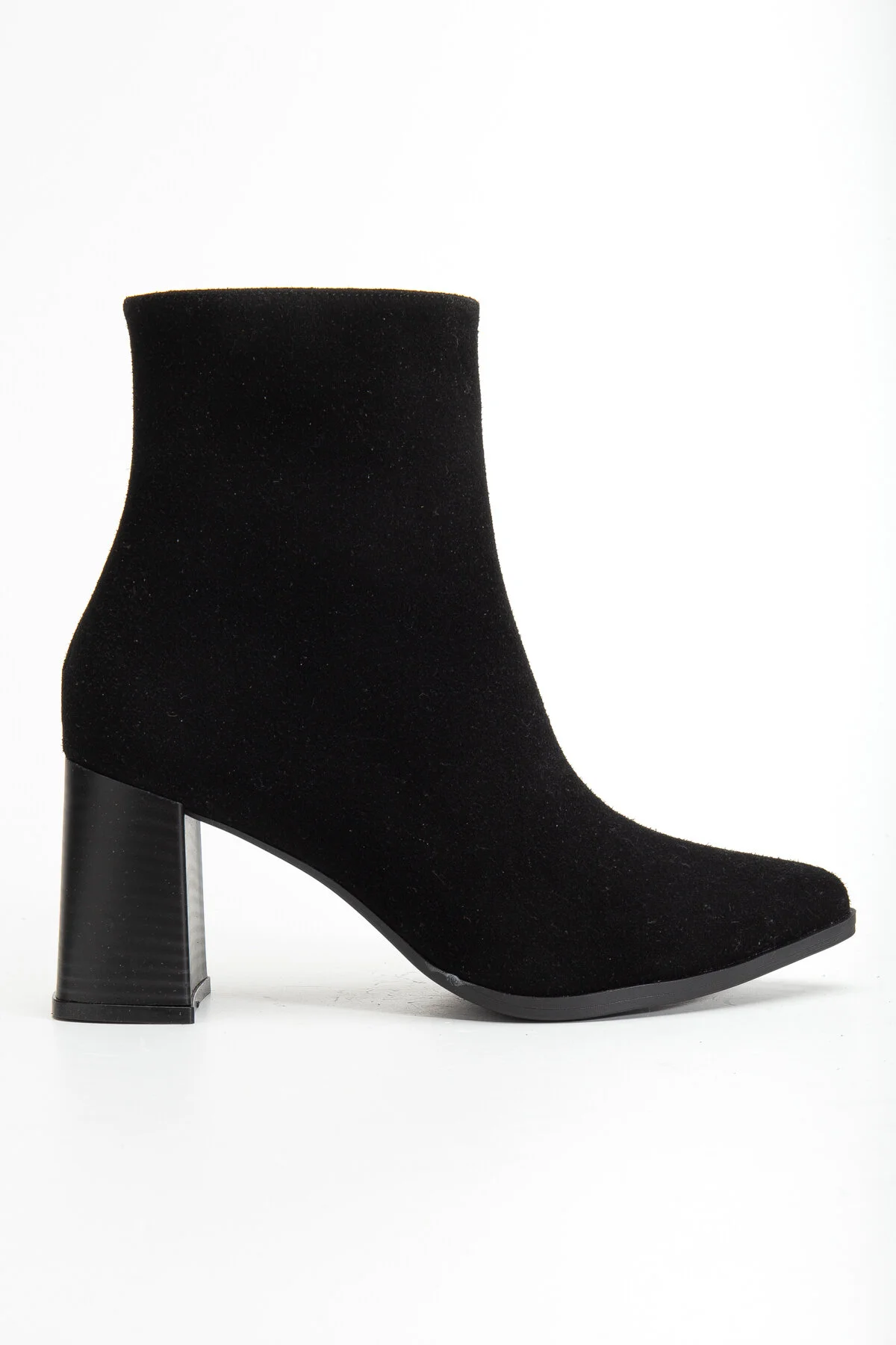 چکمه و بوت کفش های مشکی پاشنه دار زیپ کوتاه زنانه LEMUES SHOES