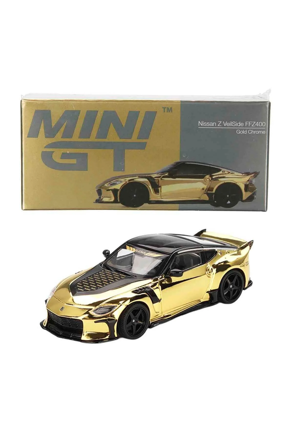 ماشین اسباب بازی 1:64 NISSAN Z VEILSIDE FFZ400 GOLD CHROME DIECAST CAR MODEL mini gt