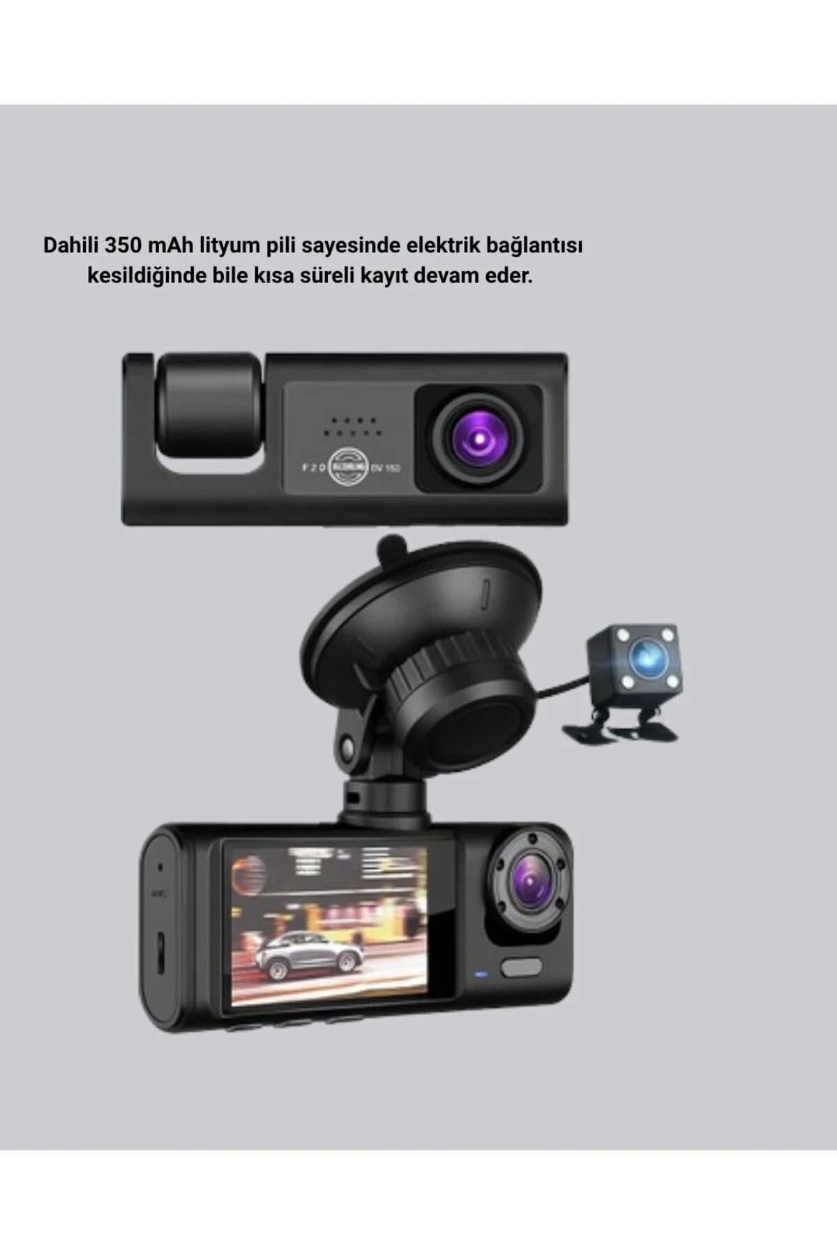 دوربین داشبورد DVR اتومبیل با سه دید در شب FULL HD و صفحه نمایش 2 اینچی IPS shopwave