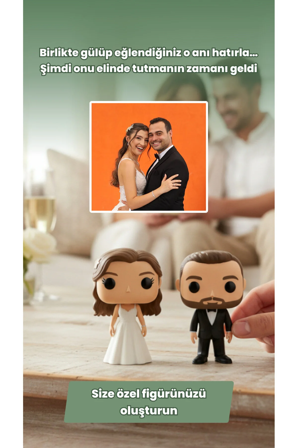 فیگور شخصیسازی شده زوج – هدیه ویژه پرمعنا به سبک سه بعدی FUNKO پاپ ساخته از عکس ترکیه VER SİPARİŞİ SEVİLİYORSUN