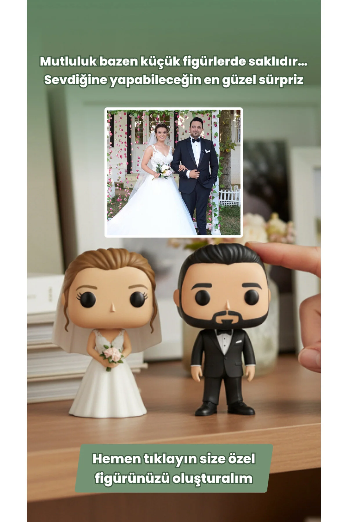 فیگور شخصی‌سازی شده زوج – هدیه ویژه پرمعنا به سبک سه بعدی FUNKO پاپ ساخته از عکس ترکیه VER SİPARİŞİ SEVİLİYORSUN
