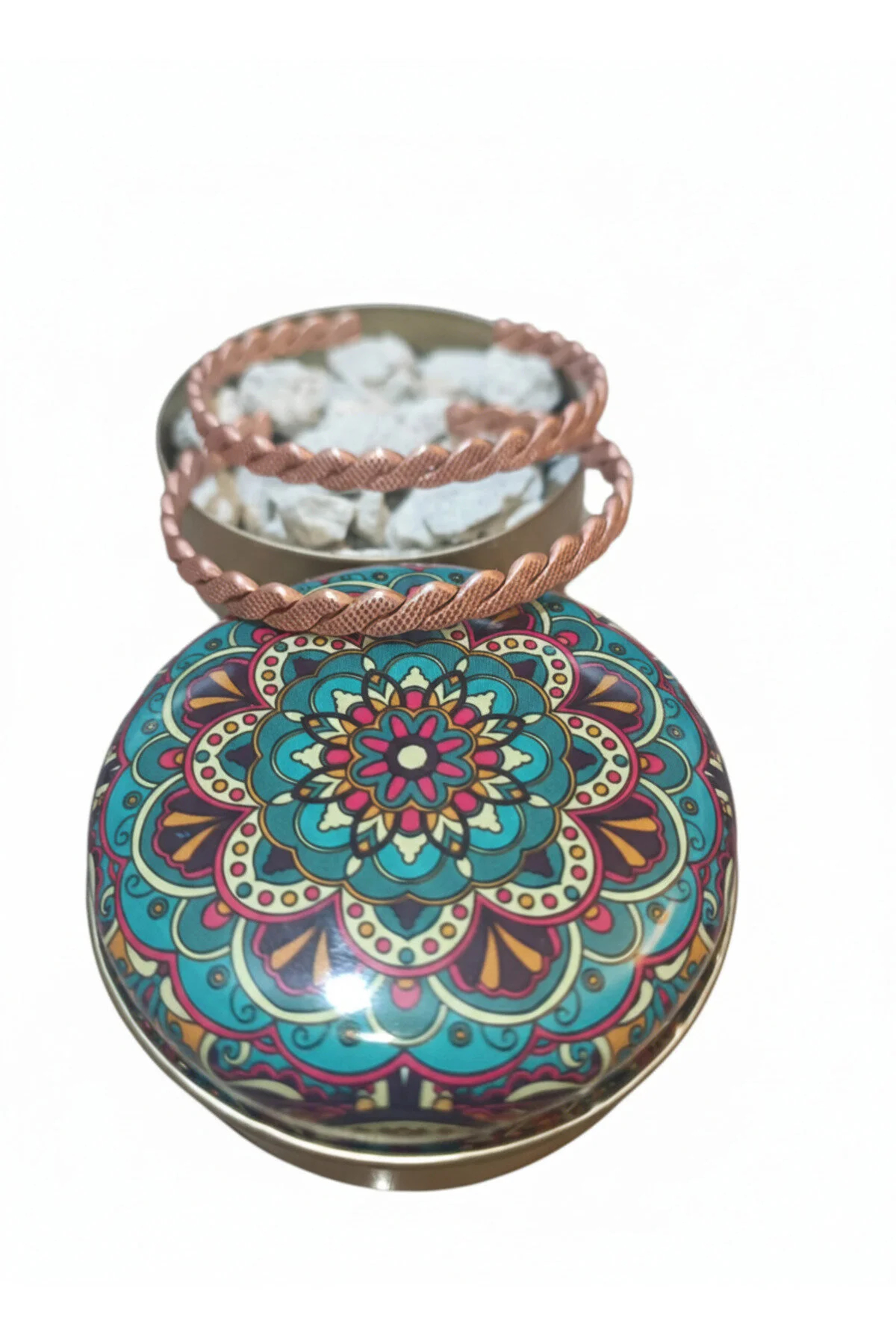 دستبند فشن جعبه حلبی چشم شیطان زئولیت استون پیچ نازک 6 میلی متری بسته 2 عددی Neefy