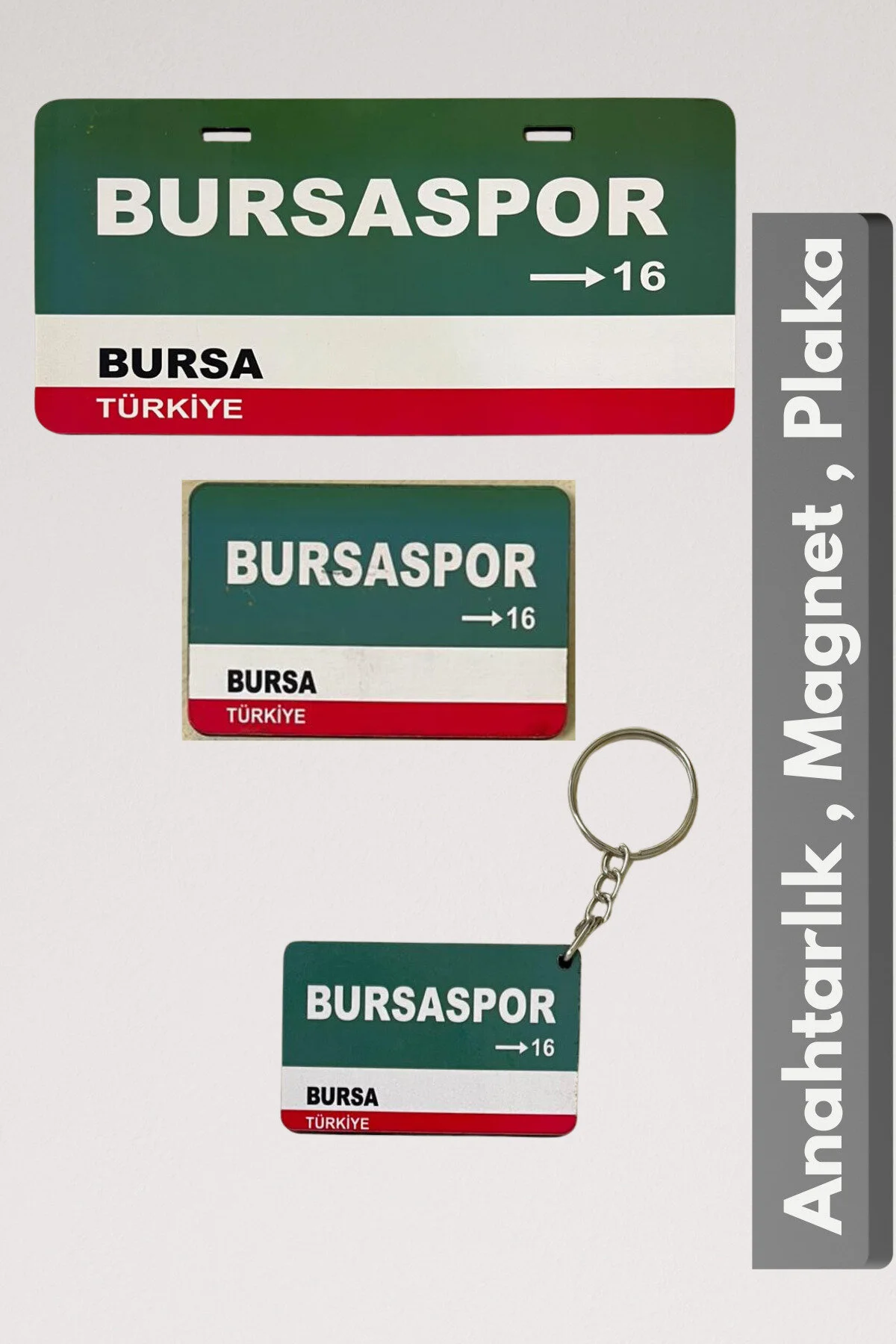 جلیقه کلید ست صفحه ام دی اف آهنربا و جاکلیدی رترو BURSASPOR – MDF 3 میلی متری پنکه هدیه DURUSA