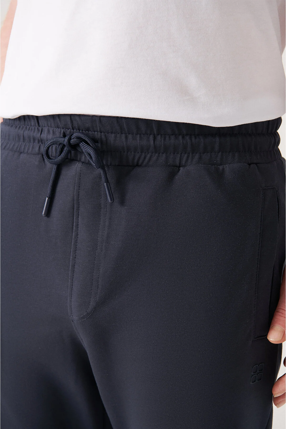 شلوار گرمکن آبی مردانه نوار جیب جانبی کمر 2 Ip Cotton Tracksuit شش آوا Avva