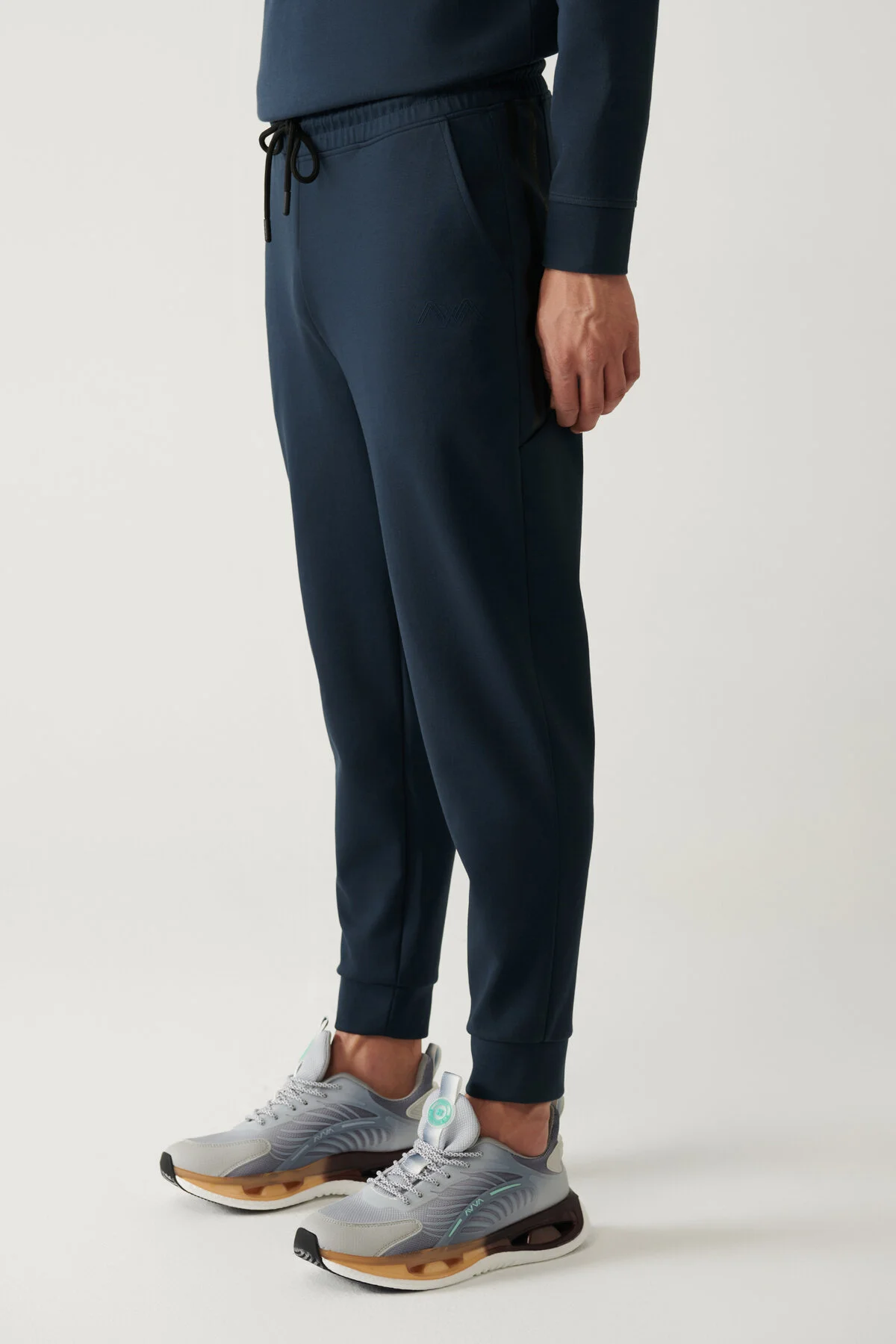 شلوار گرمکن آبی مردانه لباس های پنبه ای با کمر Navy Blue Lavy Six آوا Avva