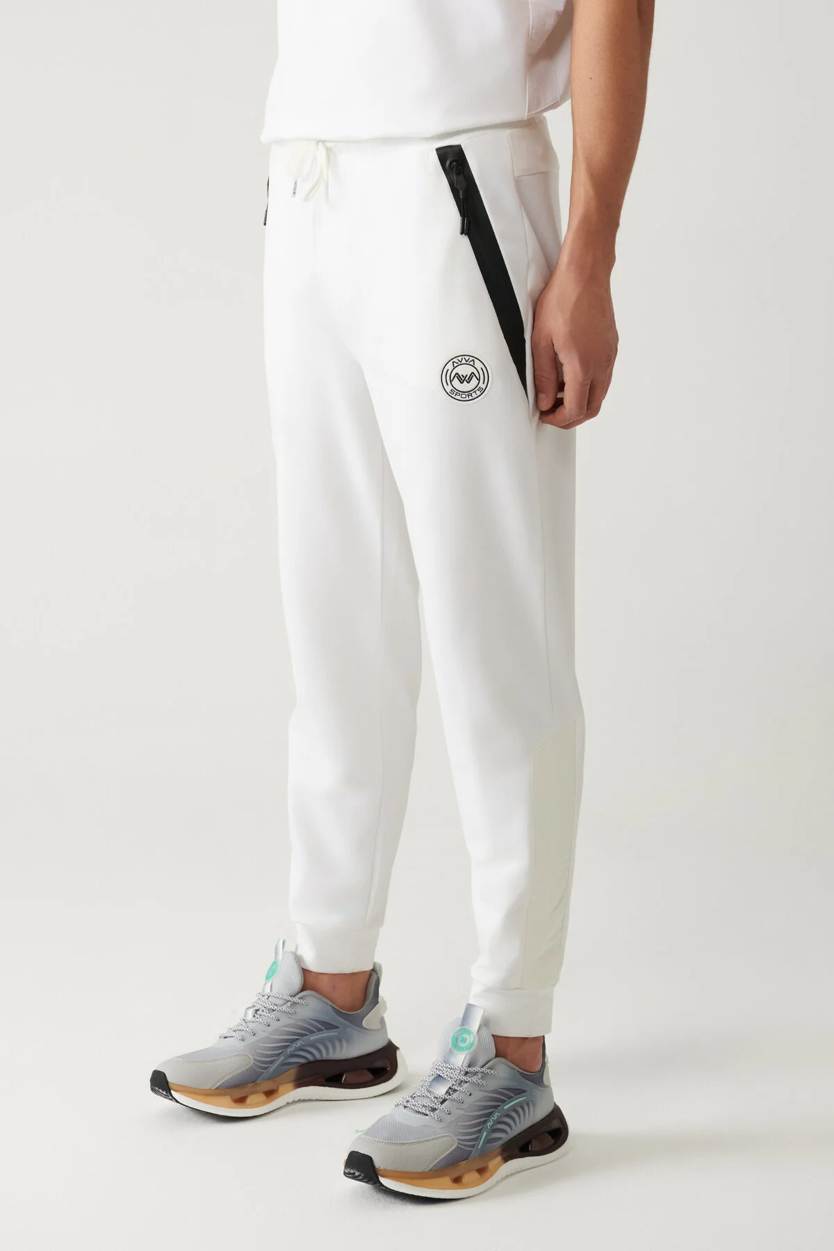 شلوار گرمکن سفید مردانه پارچه لباس 2 Ip Tracksuit شش آوا Avva