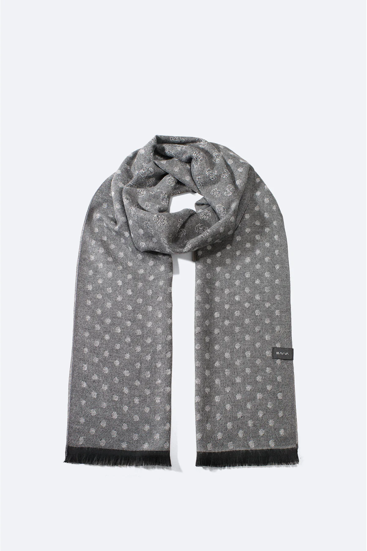 شال خاکستری مردانه الگوی آوا اورجینال Avva