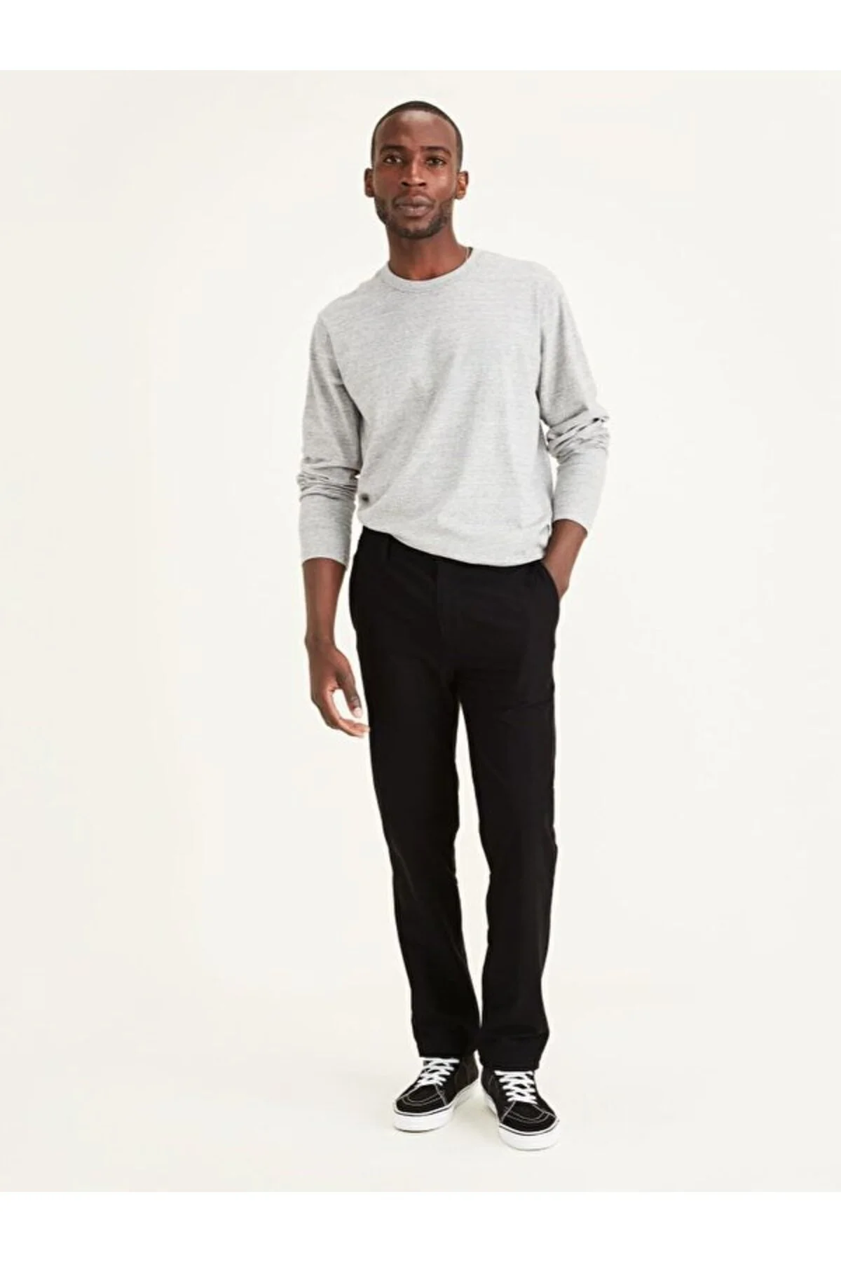 شلوار مشکی مردانه Smart 360 Comfort Chino گره دار Slim Fit داکرز Dockers