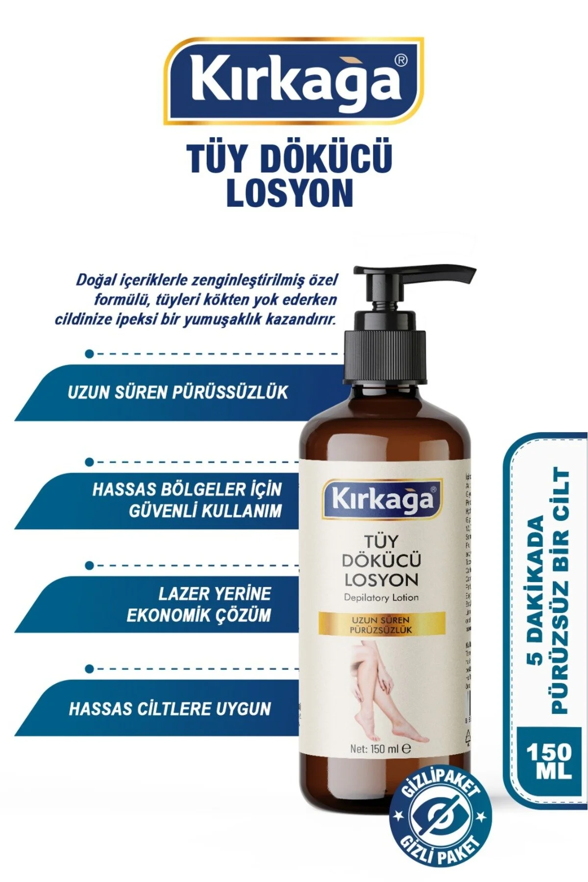 کرم موبر اثر لیزر فوری با مرطوب کننده یونیسکس برای انواع پوست 150 میل KIRKAGA TOPRAKDAN SOFRAYA