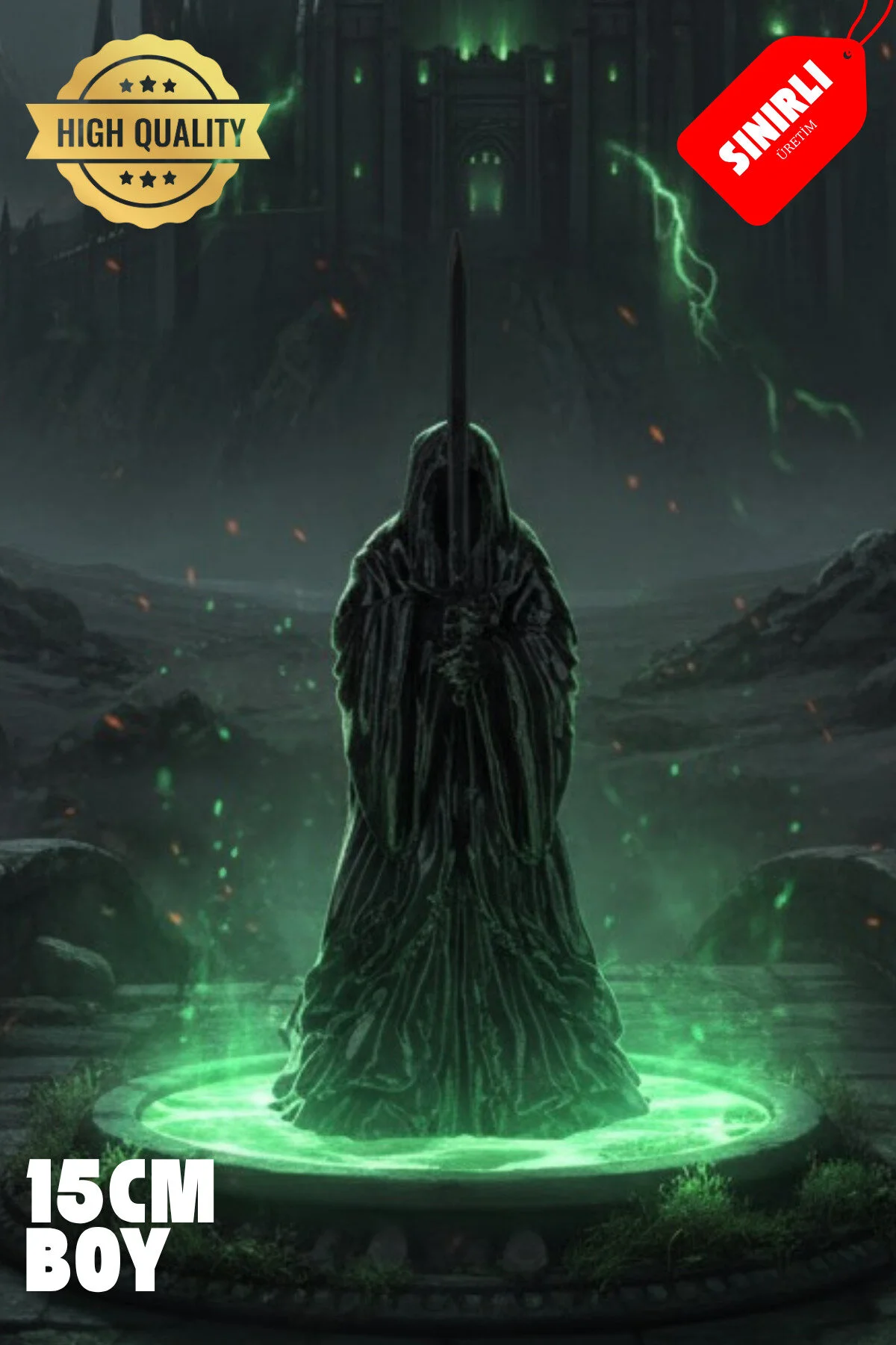 فیگور BLACK NAZGUL LORD OF THE RINGS LOTR مجسمه نازگول شکل 15 سانتی متر از ترکیه Hipnoz Medya ve Sanat