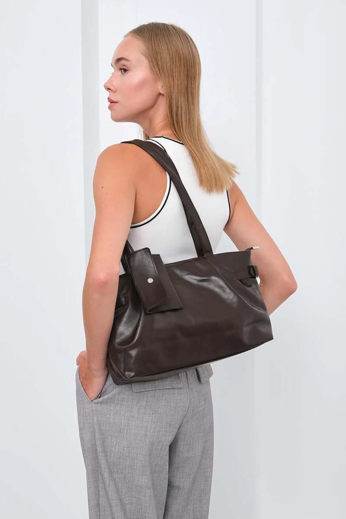 کیف شانه ای بایبو وینتیج قهوه Shule Bags