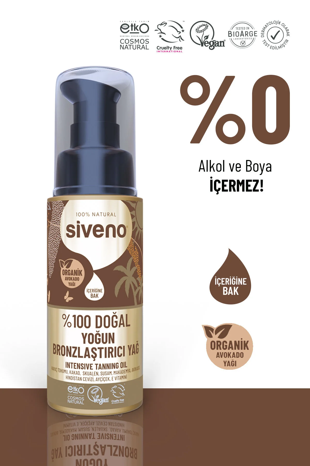 برنزه کننده 100 ٪ روغن طبیعی آلی آووکادو مرطوب فشرده 50 میل Siveno