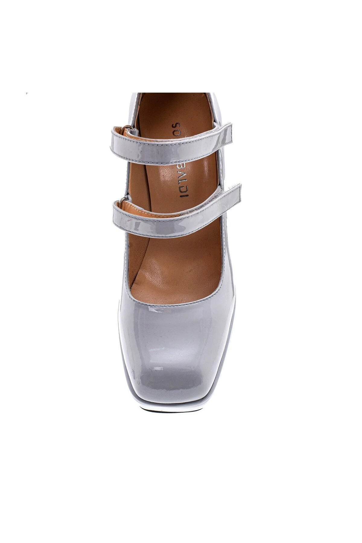 کفش پاشنه بلند کلاسیک با خاکستری زنانه کفش PENELOPE GREY PATENT چرمی LEGHERE HEEL ضخیم سوفیا بالدی Sofia Baldi