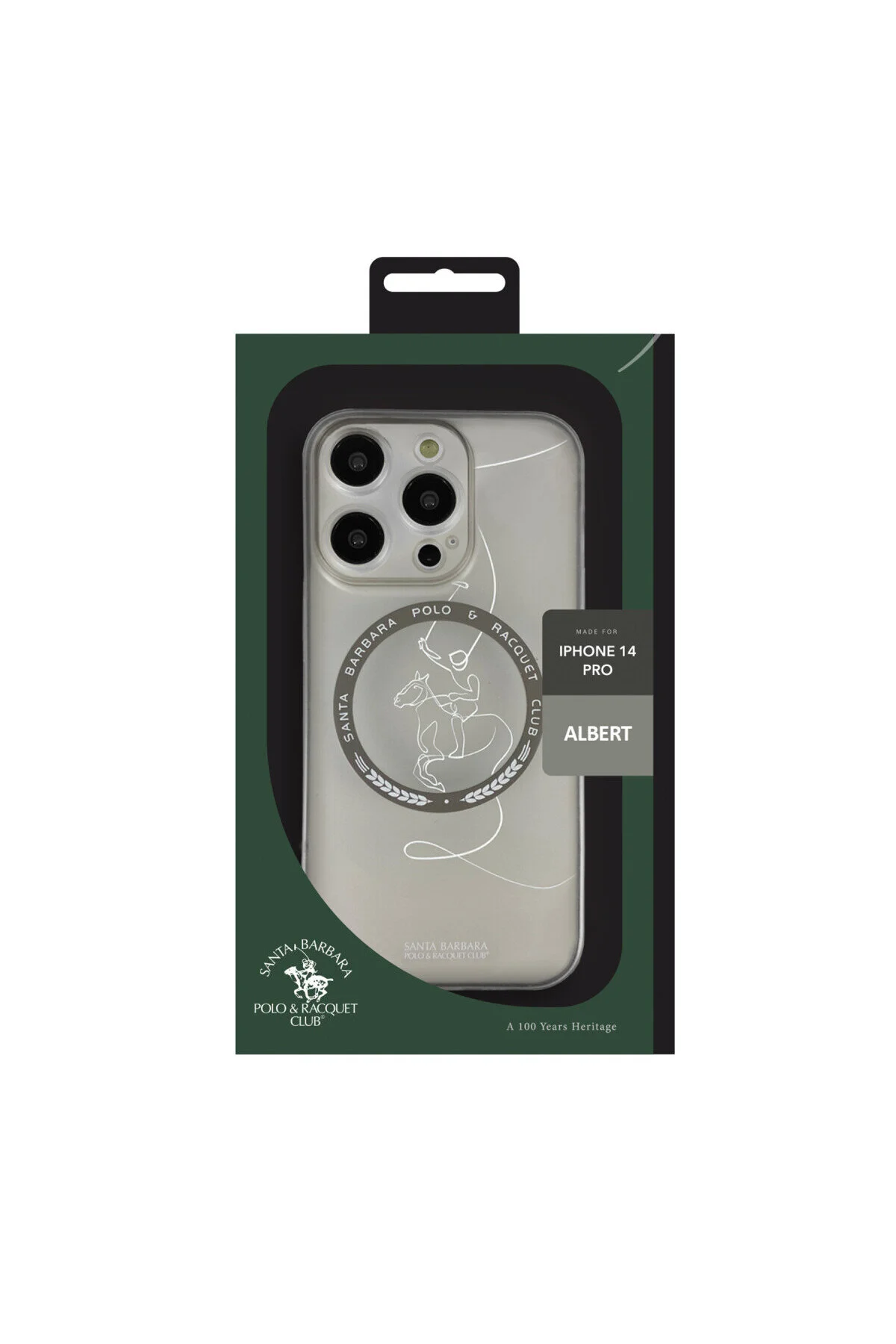 کاور و قاب سازگار با آیفون 14 پرو مکس ضد اثر انگشت مات MAGSAFE ALBERT صورتی Santa Barbara Polo Racquet Club