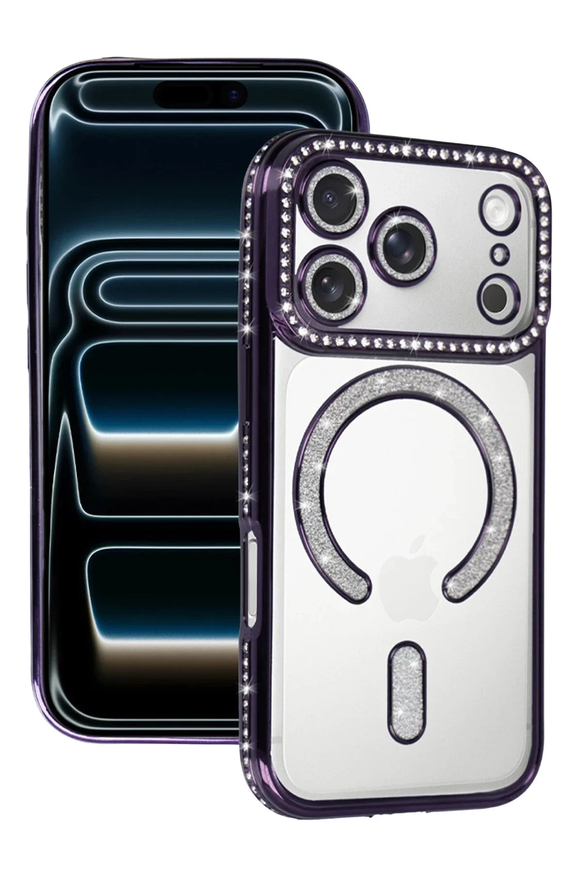 کاور و قاب APPLE IPHONE 17 PRO JOKE GLITTER MAGNETICAFE CASE DEEP PURPLE NewFace