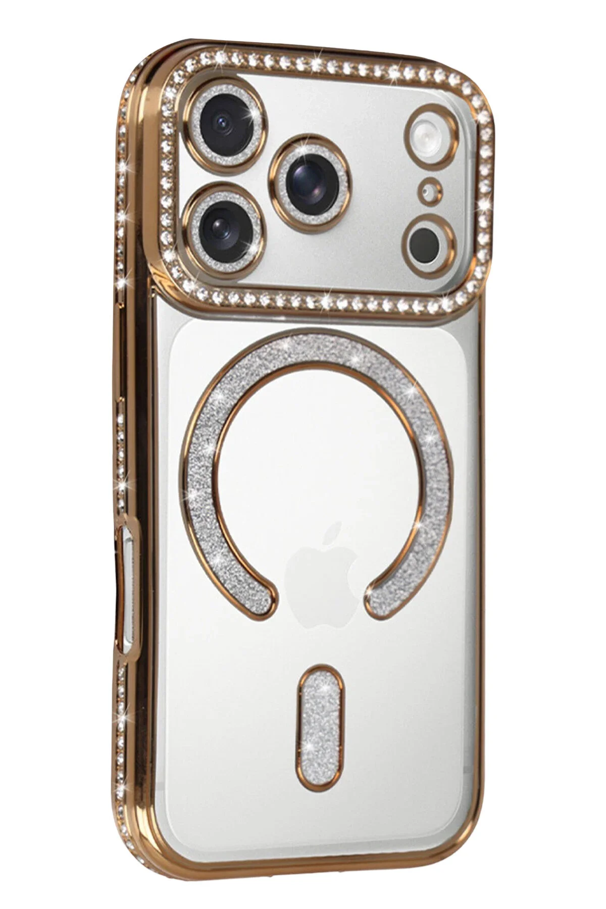 کاور و قاب APPLE IPHONE 17 PRO MAX JOKE GLITTER MAGNETICSAFE CASE طلایی NewFace