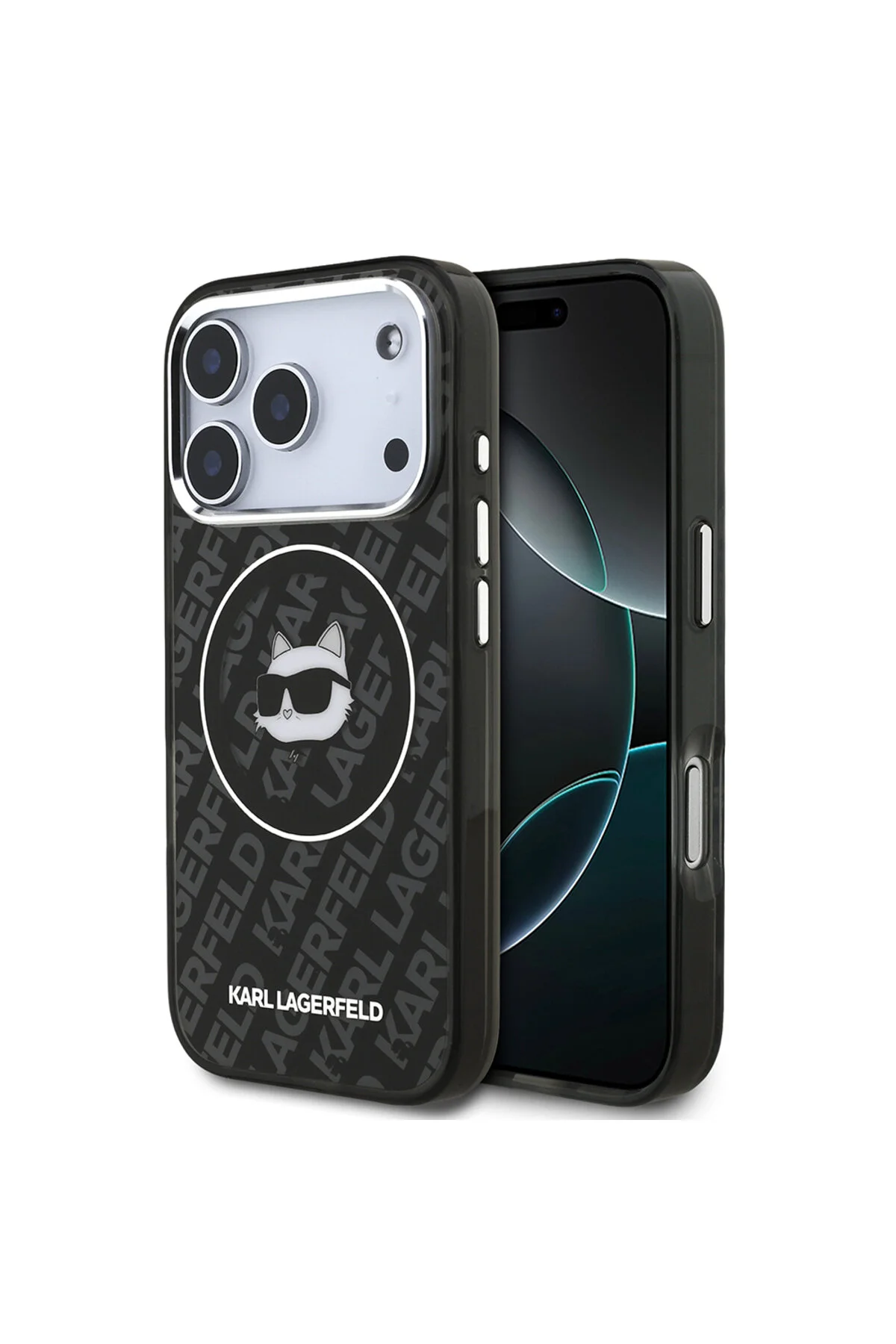 کاور و قاب محافظ IPHONE 17 PRO MAX دارای مجوز IML طرح دار با سرهای کوپت مشکی Karl Lagerfeld