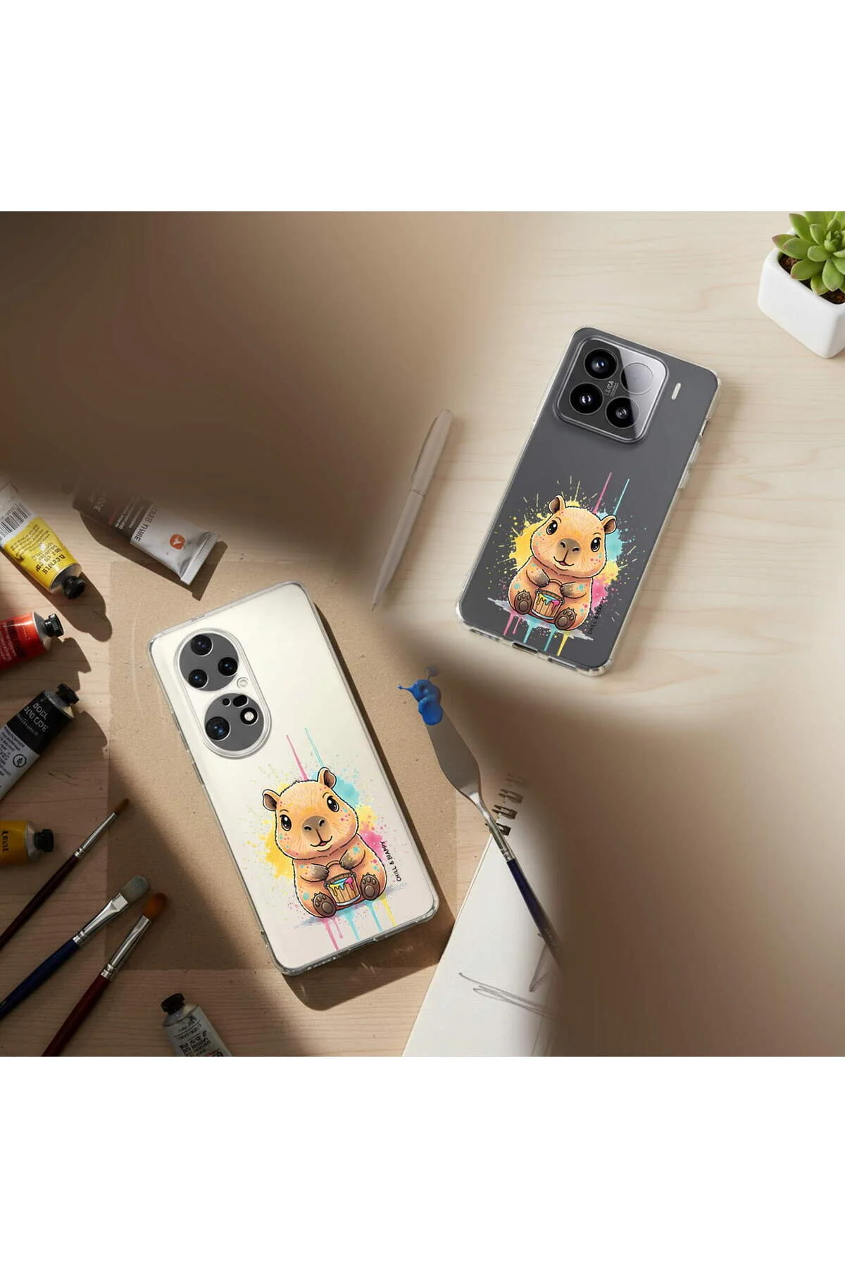 کاور و قاب سیلیکونی شفاف با طراحی اسپلش CAPYBARA سازگار SAMSUNG GALAXY A71 PrintiFy