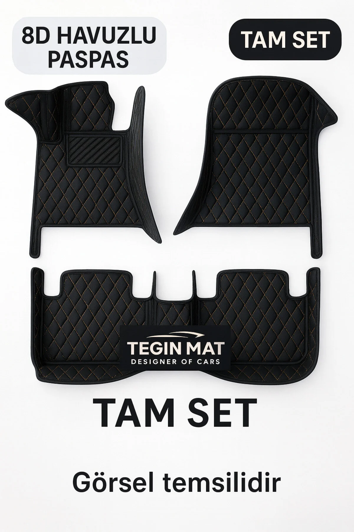 کفپوش خودرو فورد TOURNEO CONNECT AFTER 2017 8D SPECIAL POOL LEATHER FAUX فرش کف مشکی بژ Tegin Mat Designer Of Cars