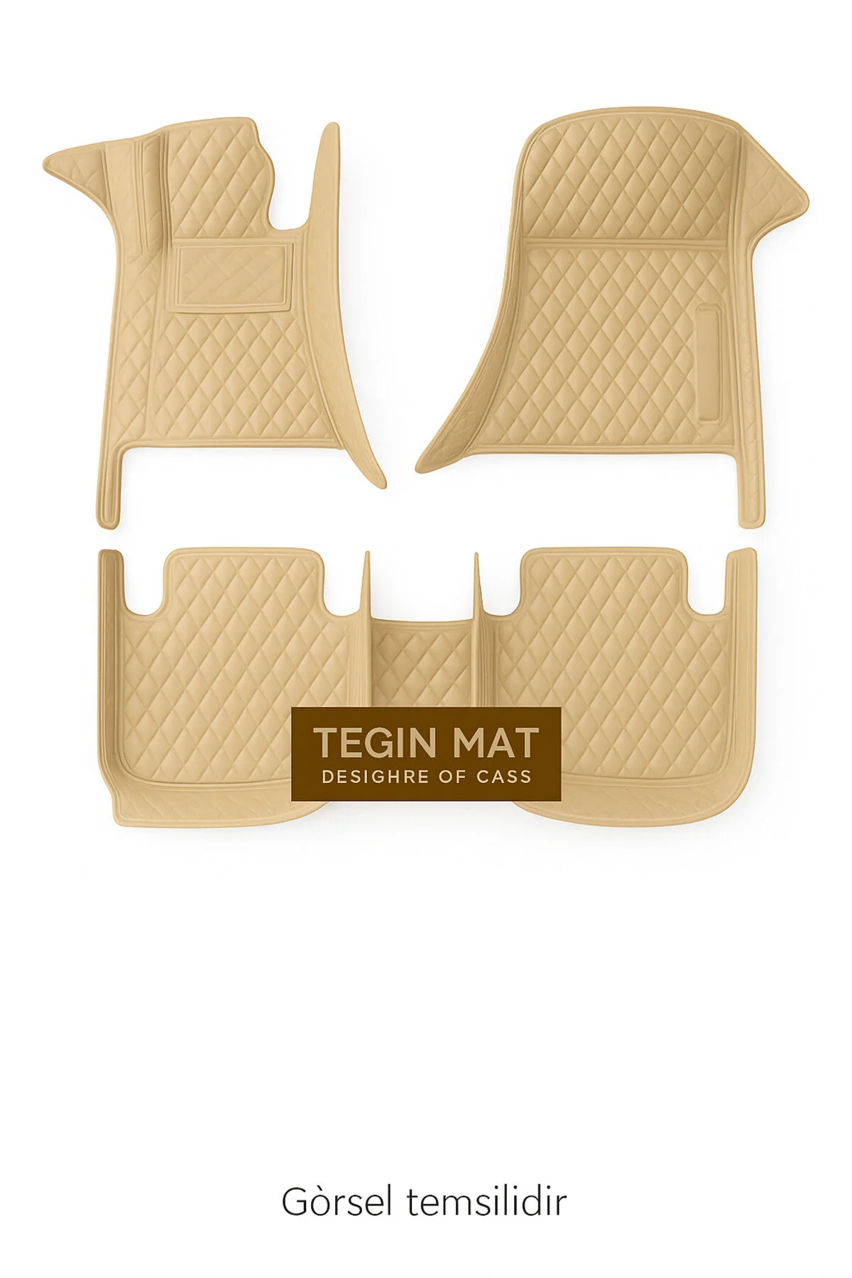 کفپوش خودرو تشت چرم مصنوعی BMW 520D 2018 2024 8D SPECIAL POOL BEIGE Tegin Mat Designer Of Cars