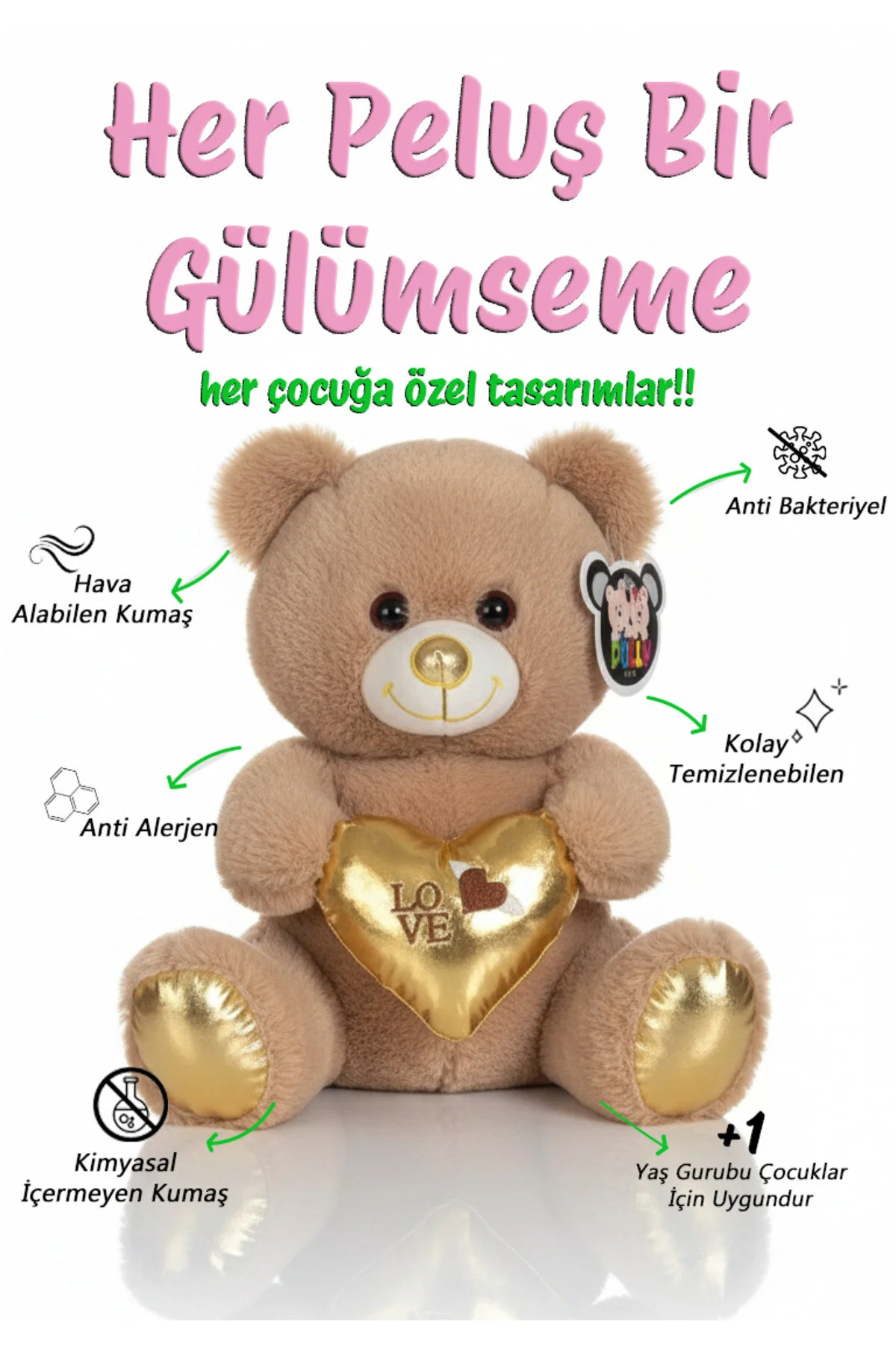 اسباب بازی های پشمی خرس عروسکی CUTE SHINY SERIES 35CM & COLLECTION POLLYTOYS PELÜŞ OYUNCAKTA DÜNYA MARKASI