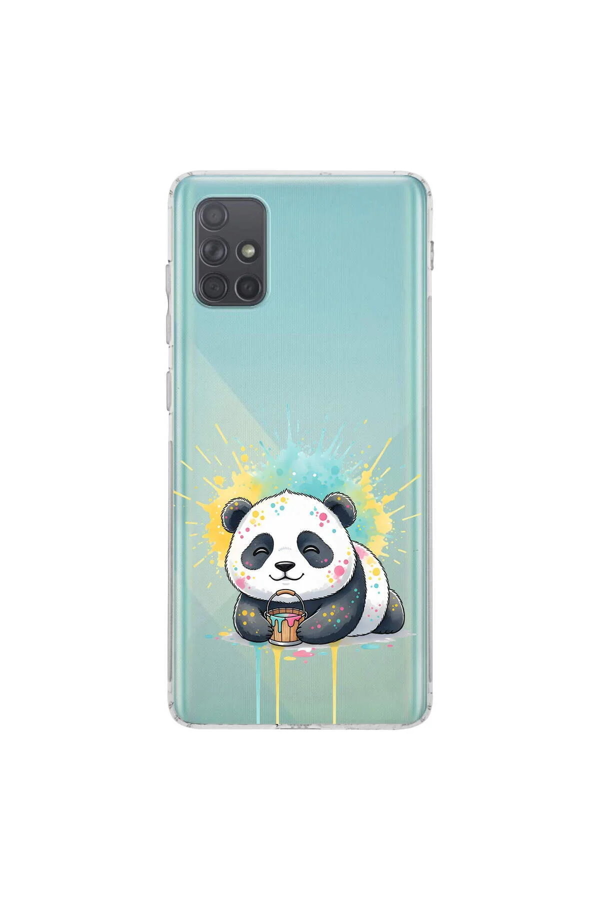 کاور و قاب سیلیکونی شفاف با طراحی SPLASH PANDA سازگار SAMSUNG GALAXY A71 PrintiFy