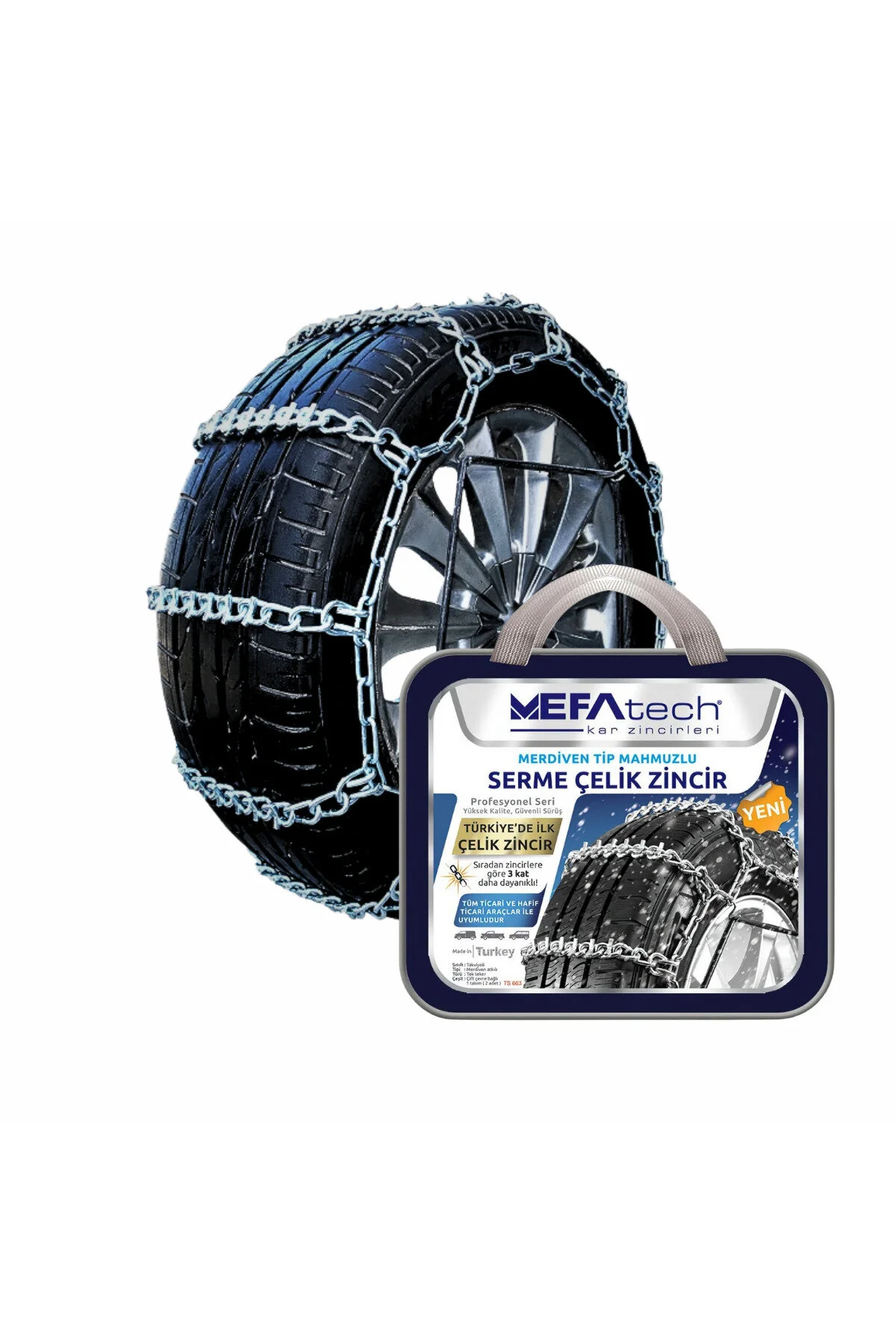 زنجیر چرخ تاکتیکال برفی خودرو 205 X 60 R15 MEFATECH