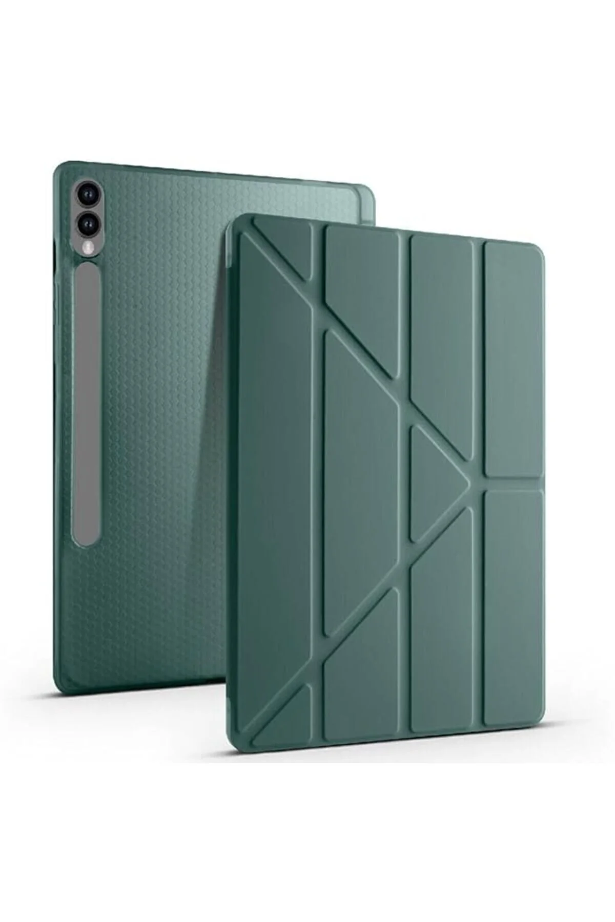 کاور تبلت قاب هوشمند تاشو 14.6 اینچی GALAXY TAB S10 ULTRA با پایه نگهدارنده قلم خاکی Genel Markalar