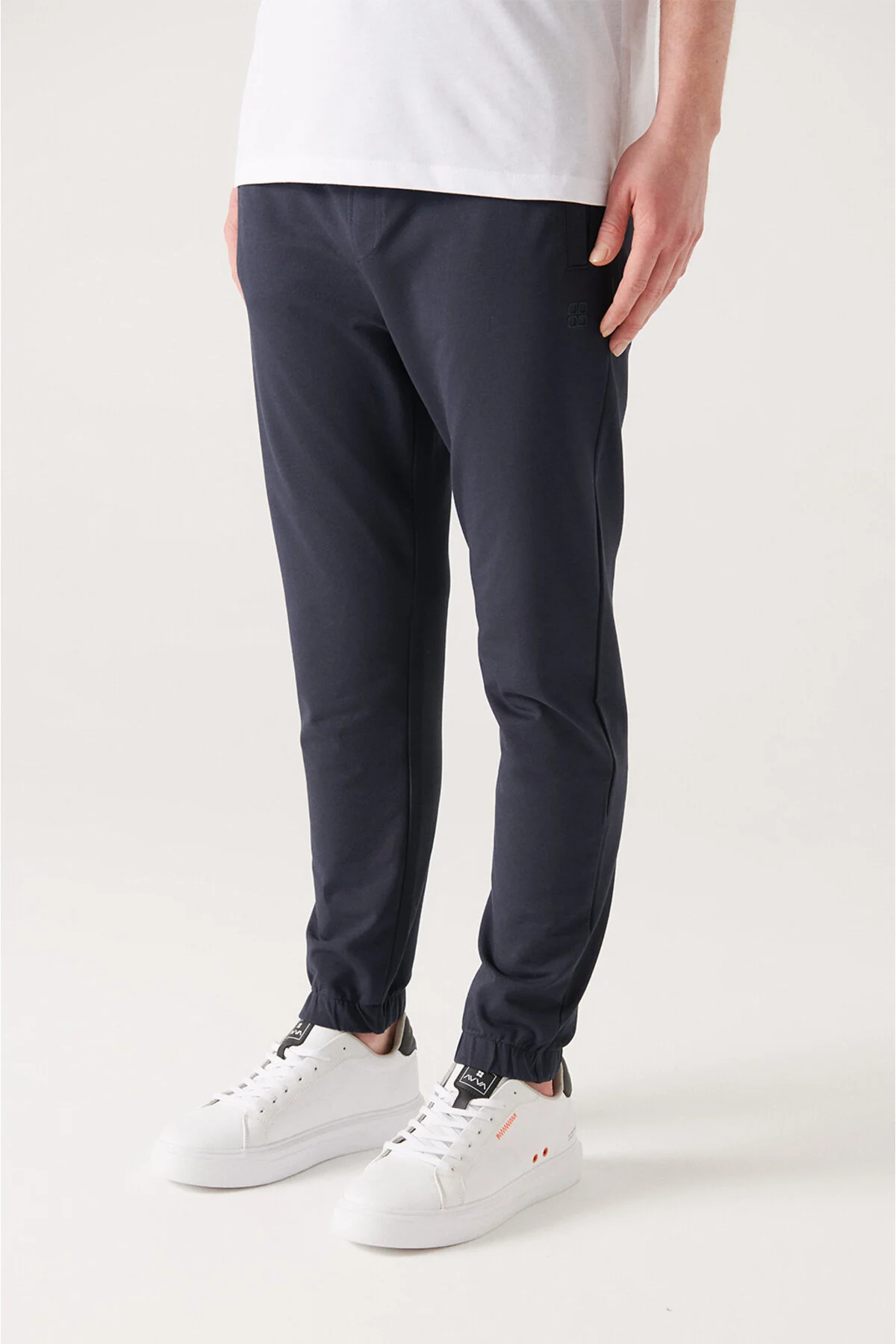 شلوار گرمکن آبی مردانه نوار جیب جانبی کمر 2 Ip Cotton Tracksuit شش آوا Avva