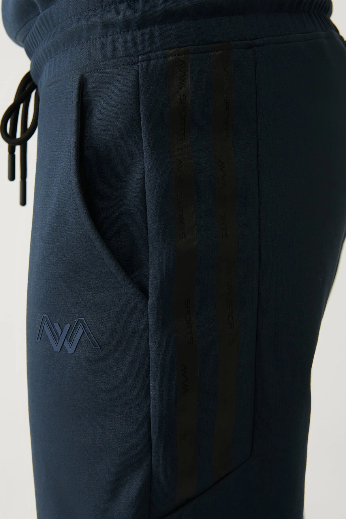 شلوار گرمکن آبی مردانه لباس های پنبه ای با کمر Navy Blue Lavy Six آوا Avva