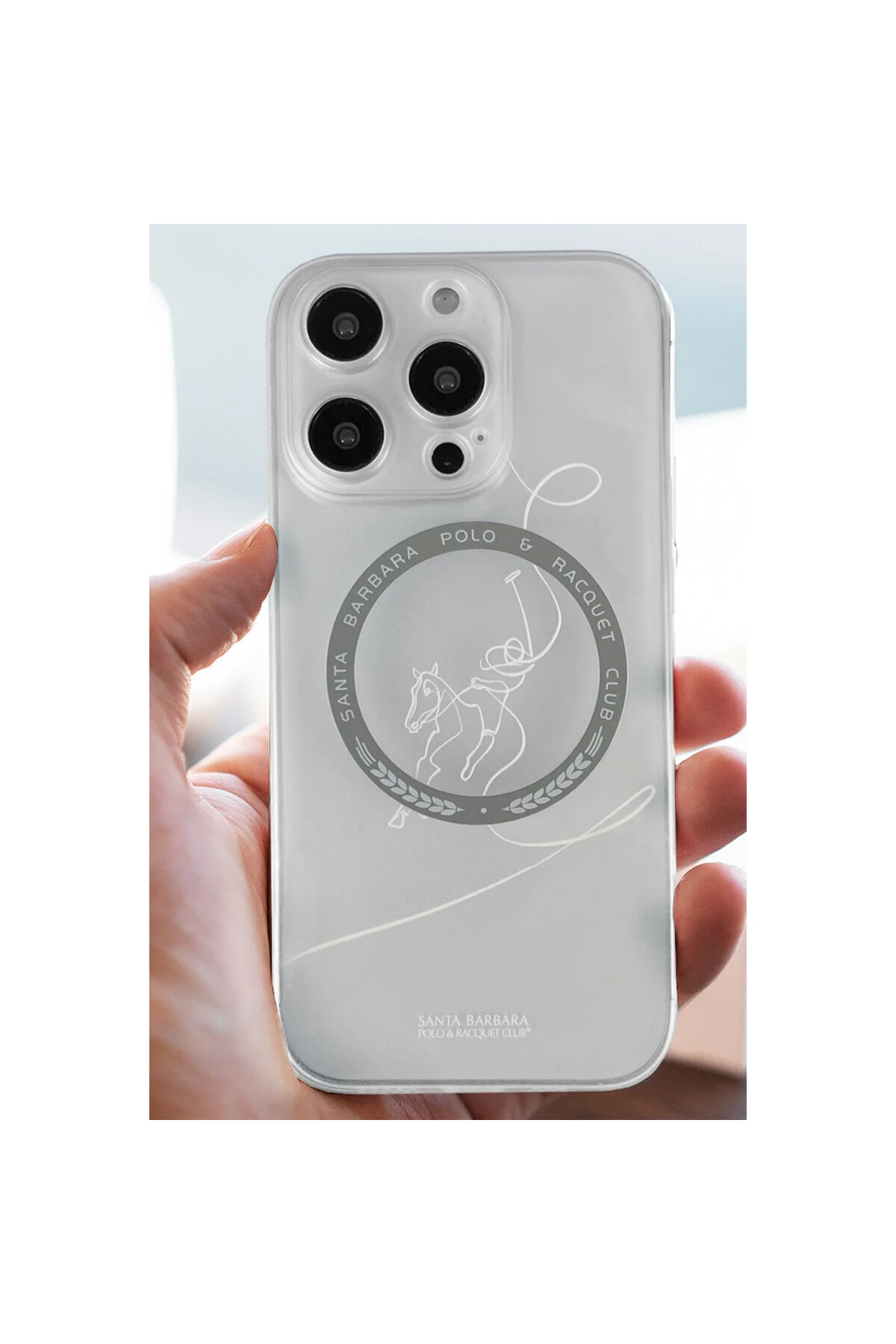 کاور و قاب سازگار با آیفون 14 پرو مکس ضد اثر انگشت مات MAGSAFE ALBERT صورتی Santa Barbara Polo Racquet Club