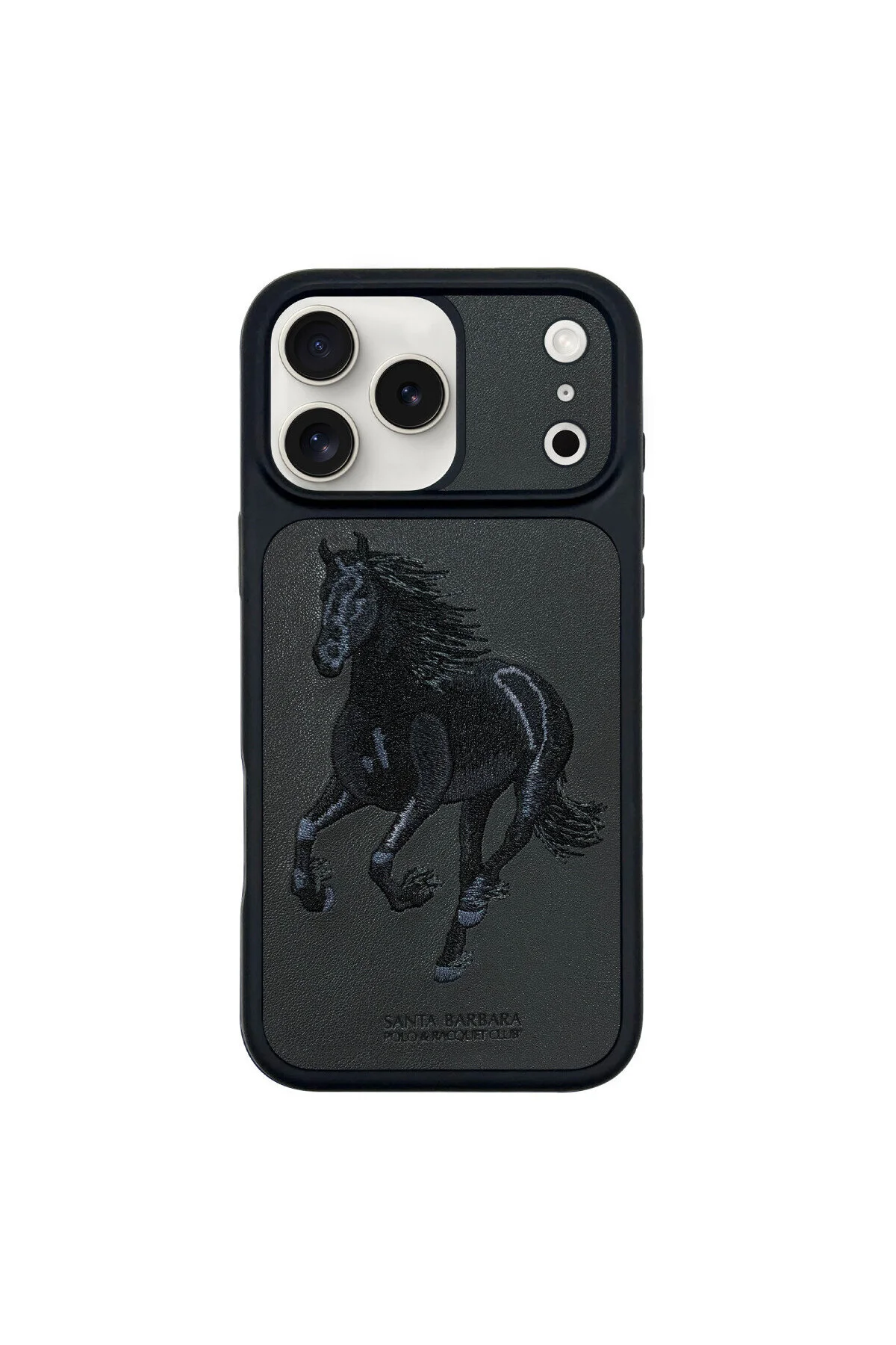 کاور و قاب IPHONE 17 PRO COMPATIBLE CASE 3D PU چرمی BORIS INSIDE JEED COVER خاکستری Santa Barbara Polo Racquet Club