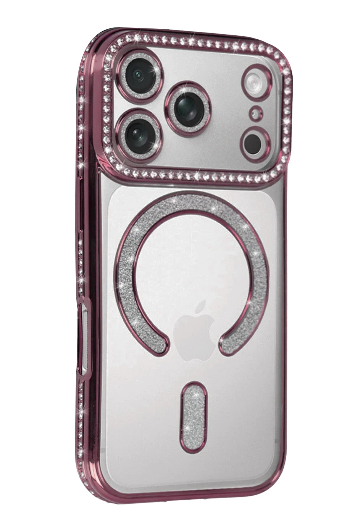 کاور و قاب APPLE IPHONE 17 PRO MAX JOKE GLITTER MAGNETICSAFE CASE صورتی NewFace