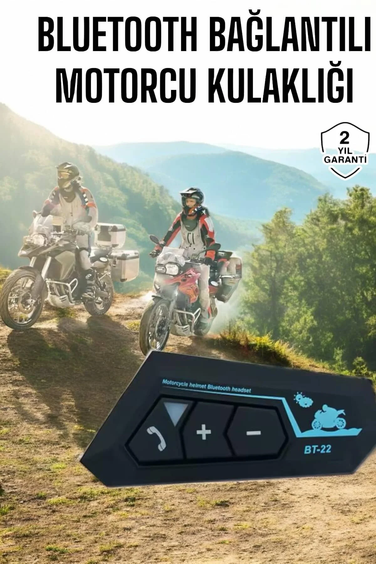اینترکام هدست کلاه ایمنی BT22 BLUETOOTH MOTORCYCLE HEADSET 5.0 BRANDLESS