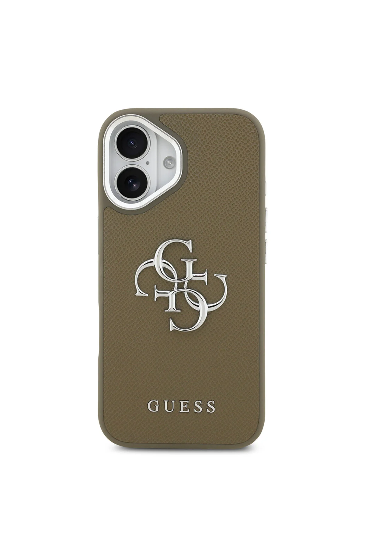 کاور و قاب سازگار با آیفون 17 فلزی 4G دارای مجوز اصلی لوگوی بزرگ قهوه ای Guess