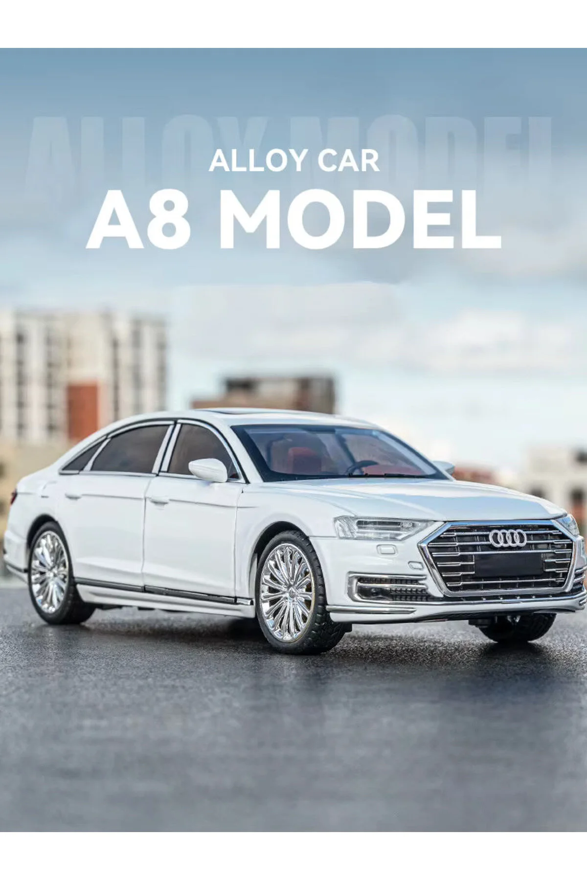 ماشین اسباب بازی AUDI A8 مدل 1:24 CAR WHITE CarStore