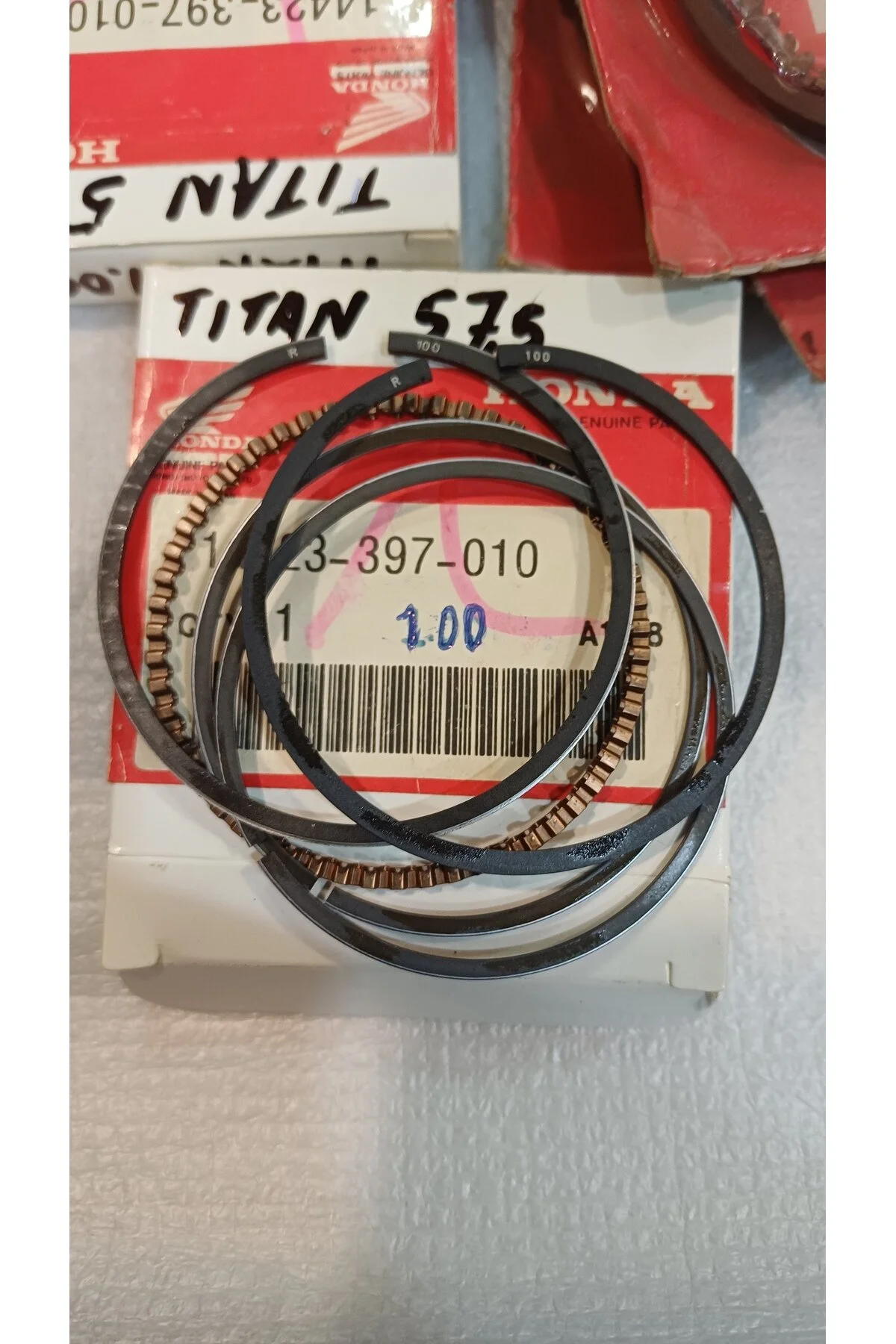 لوازم یدکی موتورسیکلت ست رینگ پیستون هوندا TITAN125 TK.57,50 1.00 96...2002 0RJ.JAPAN İtimat
