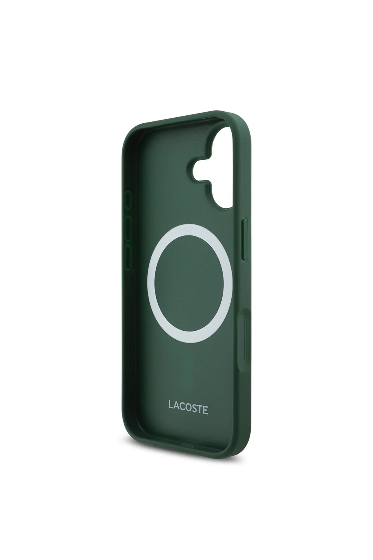کاور و قاب سازگار با آیفون 17 دارای مجوز M SAFE PU چرم طراحی شده فلزی پوشش سبز Lacoste
