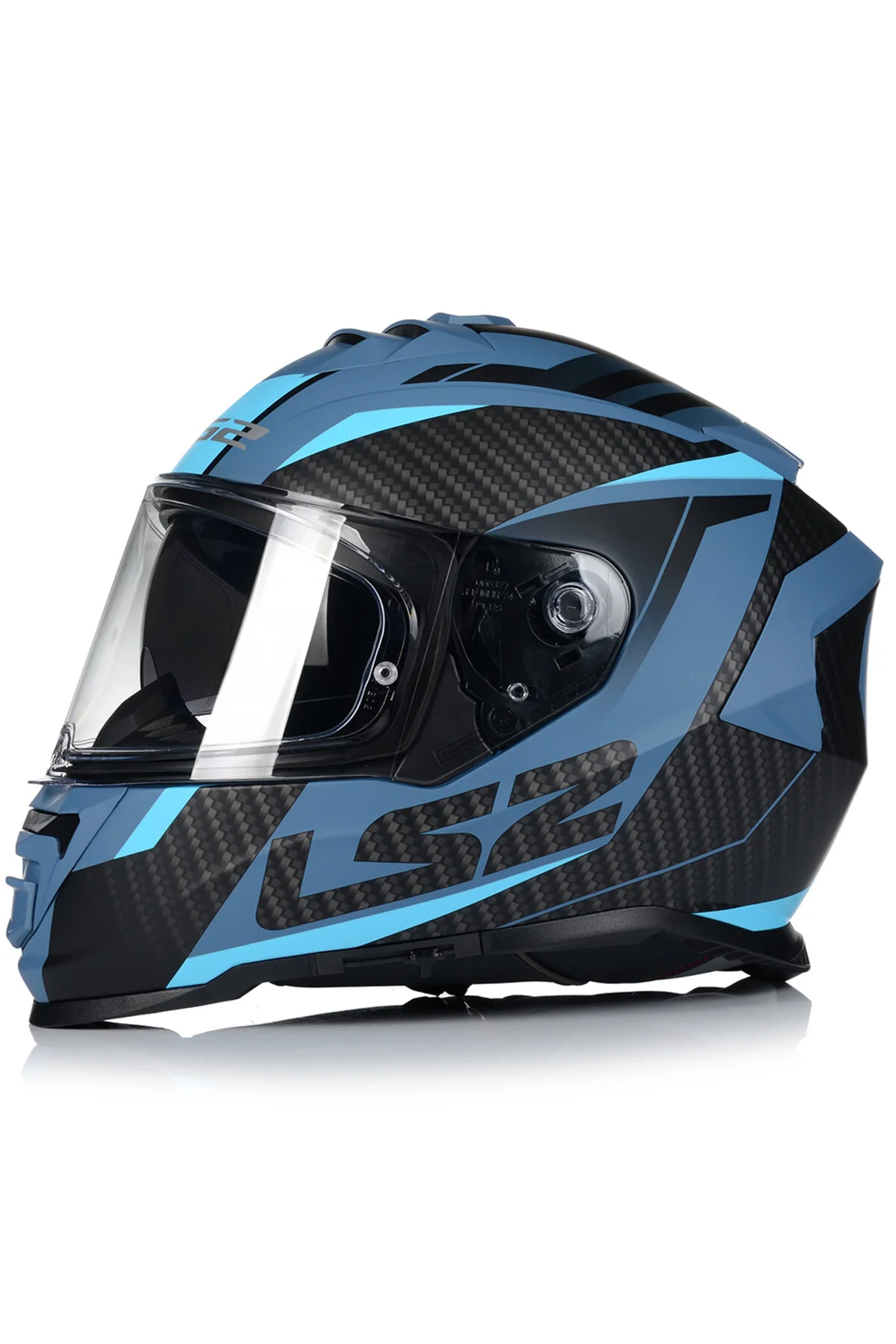 کلاه کاسکت موتورسیکلت تمام صورت آبی مات STORM 2 RACER LS2