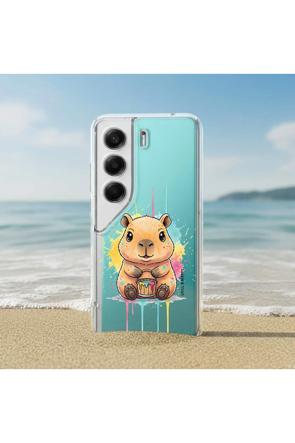 کاور و قاب سیلیکونی شفاف با طراحی اسپلش CAPYBARA سازگار SAMSUNG GALAXY A71 PrintiFy