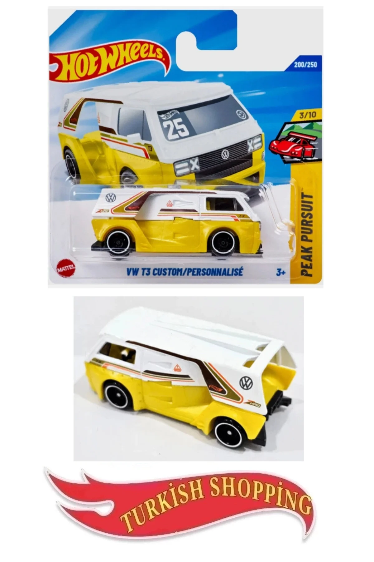 ماشین اسباب بازی 1:64 مقیاس 2025 مورد VW T3 سفارشی شخصی از ترکیه HOT WHEELS