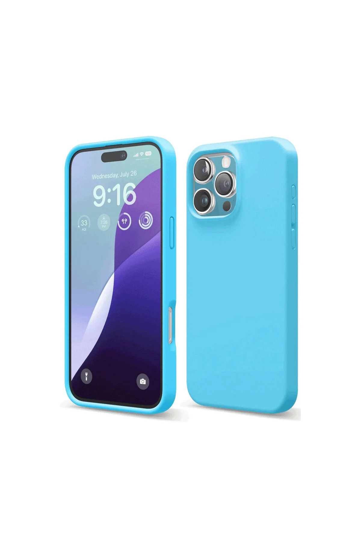 کاور و قاب IPHONE 16 PRO MAX CASE NANO VELVET SILICONE INSIDE BLUE eco port