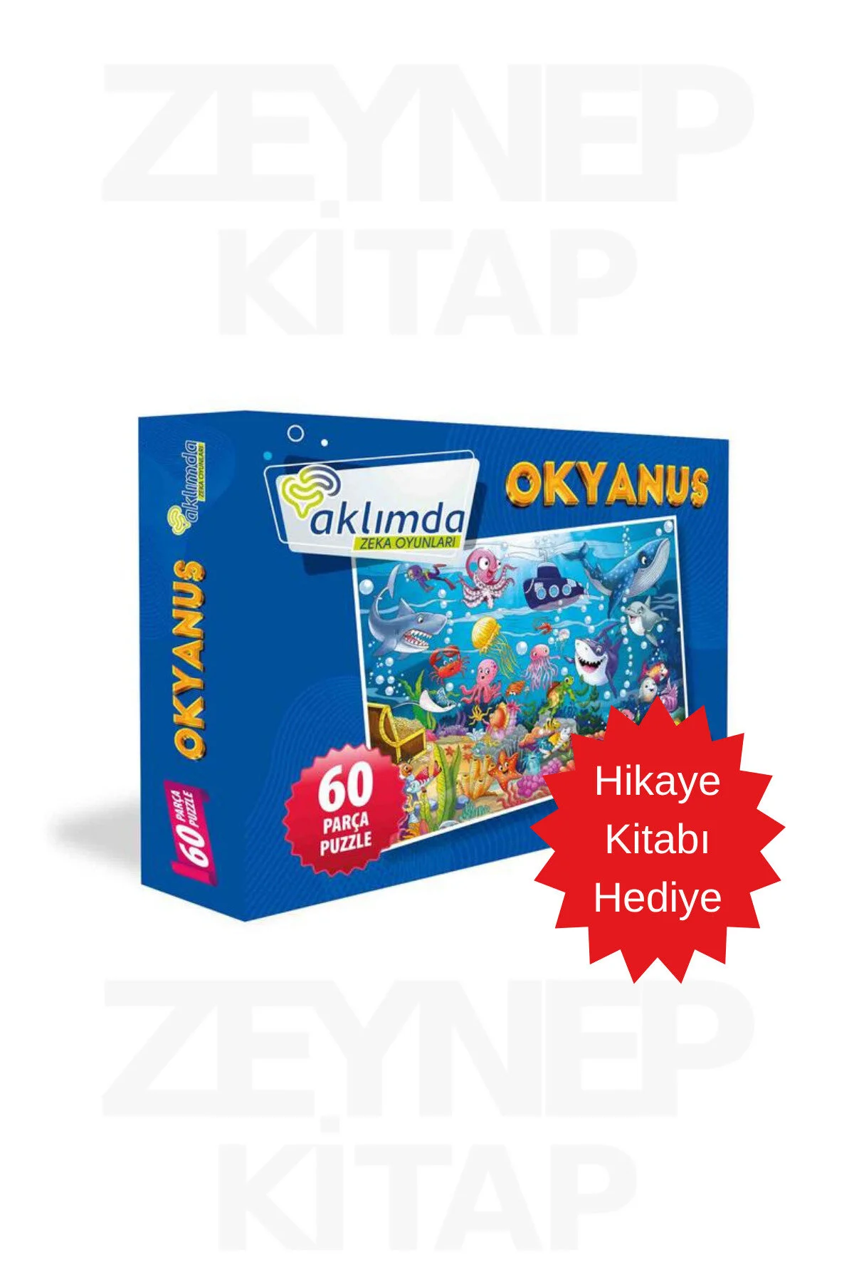 پازل 60 تکه اقیانوس هدیه کتاب داستان از ترکیه AKLIMDA ZEKA OYUNLARI