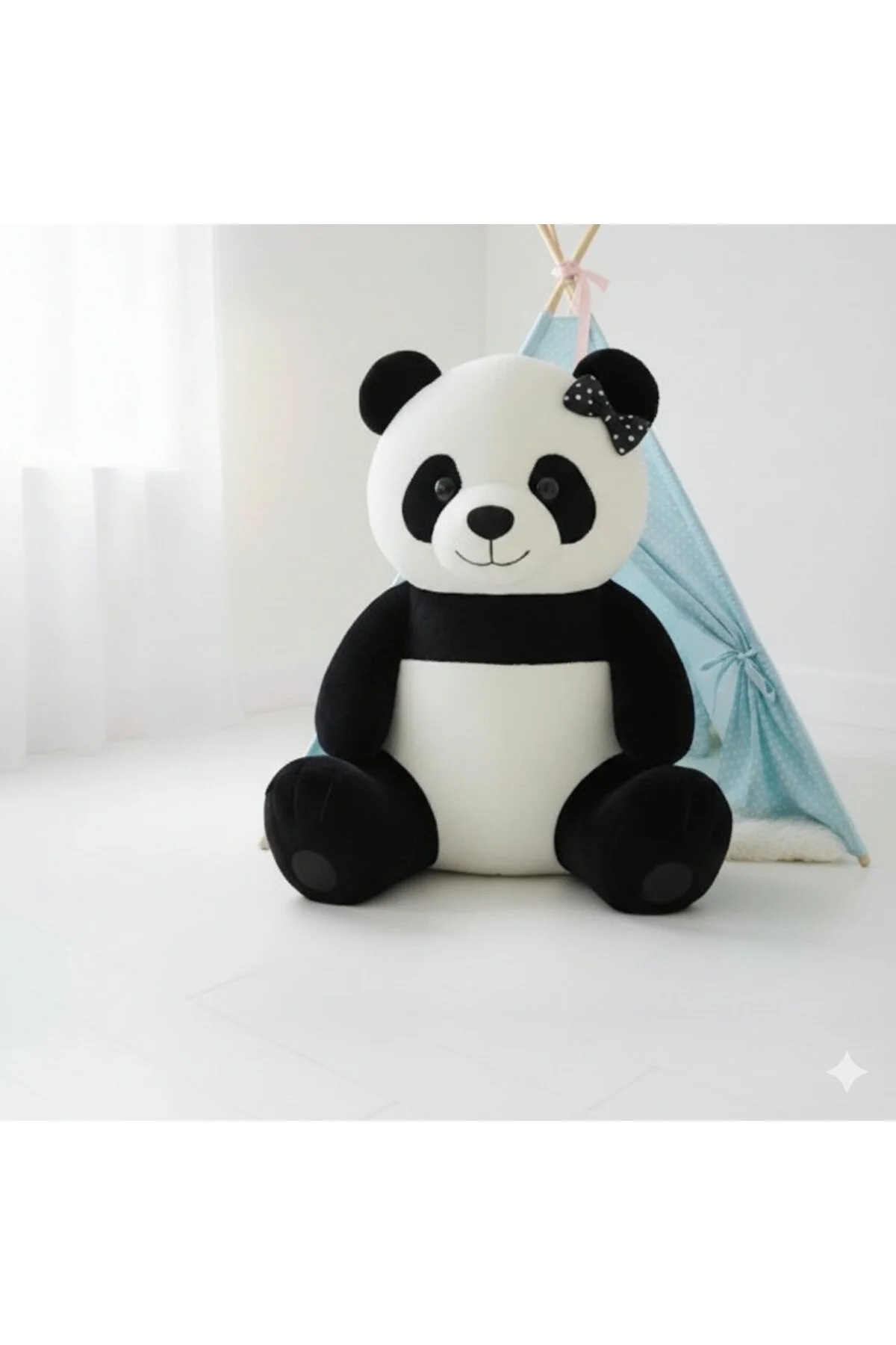 اسباب بازی های پشمی PLUSH 80 CM LARGE WELLSFT PANDA BLACK WHITE PLAYPAD SLEEPING sfs elektrik