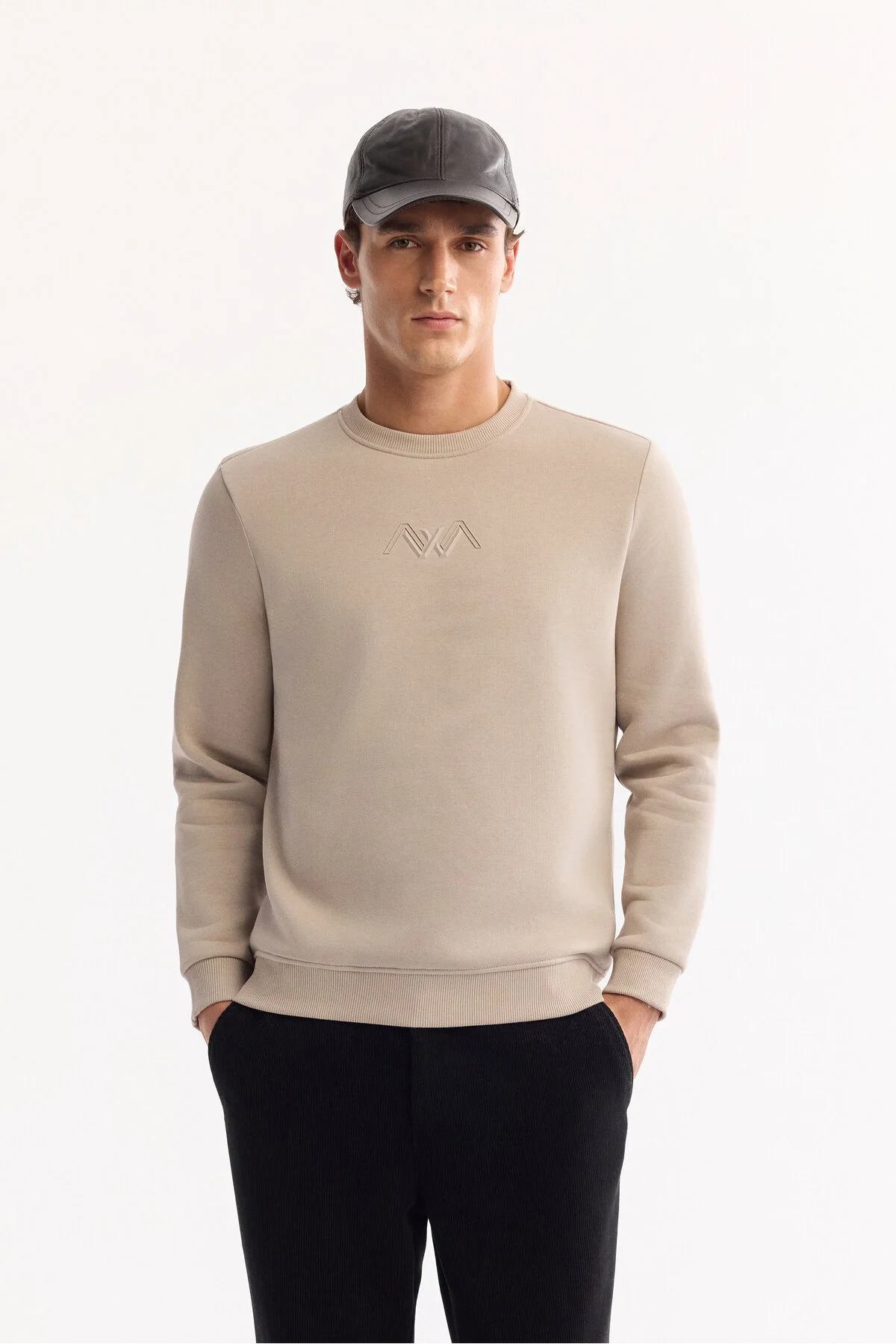 سویشرت خاکستری مردانه دوچرخه سواری سنگی Yaka Stery 3 Ip Sweatshirt آوا Avva