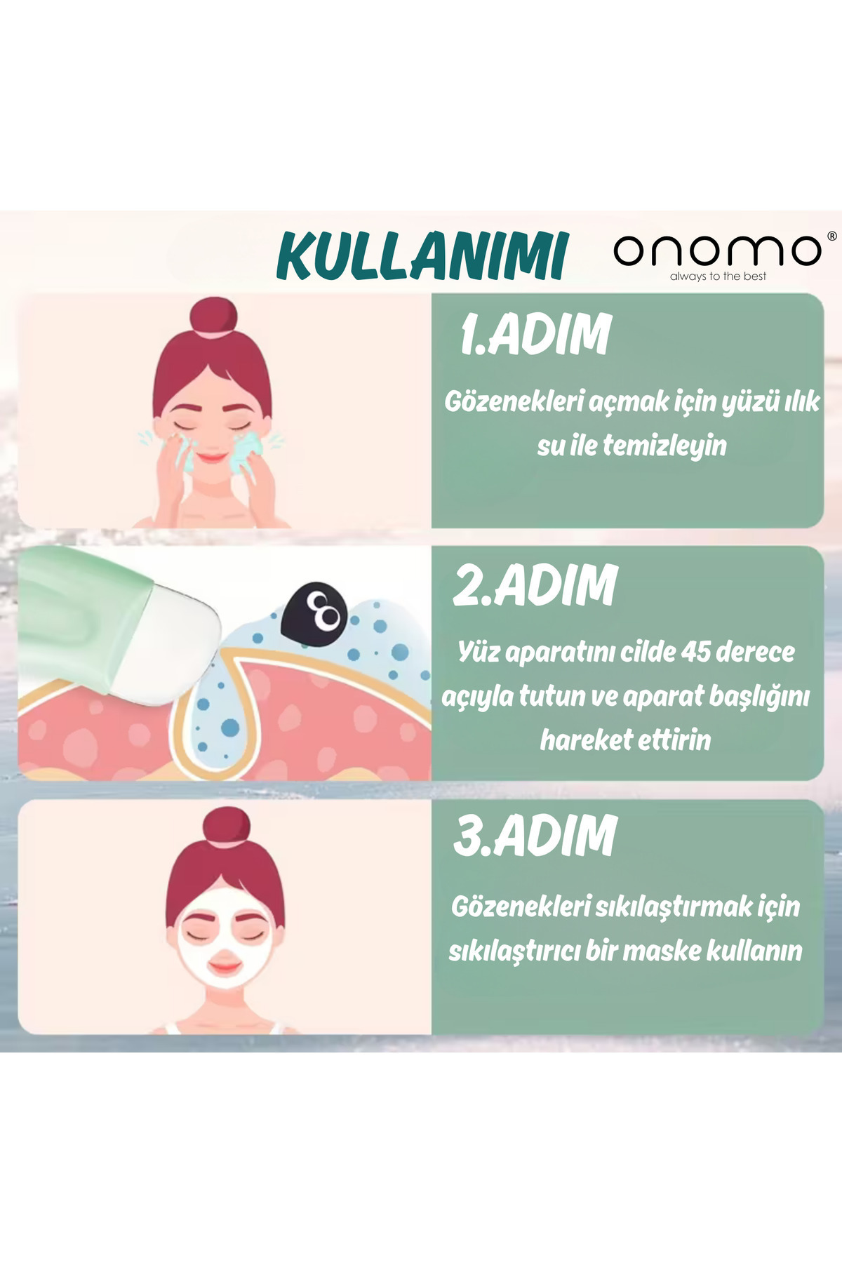دستگاه پاکسازی جوش سرسیاه Life با رنگ سبز و بنفش Onomo