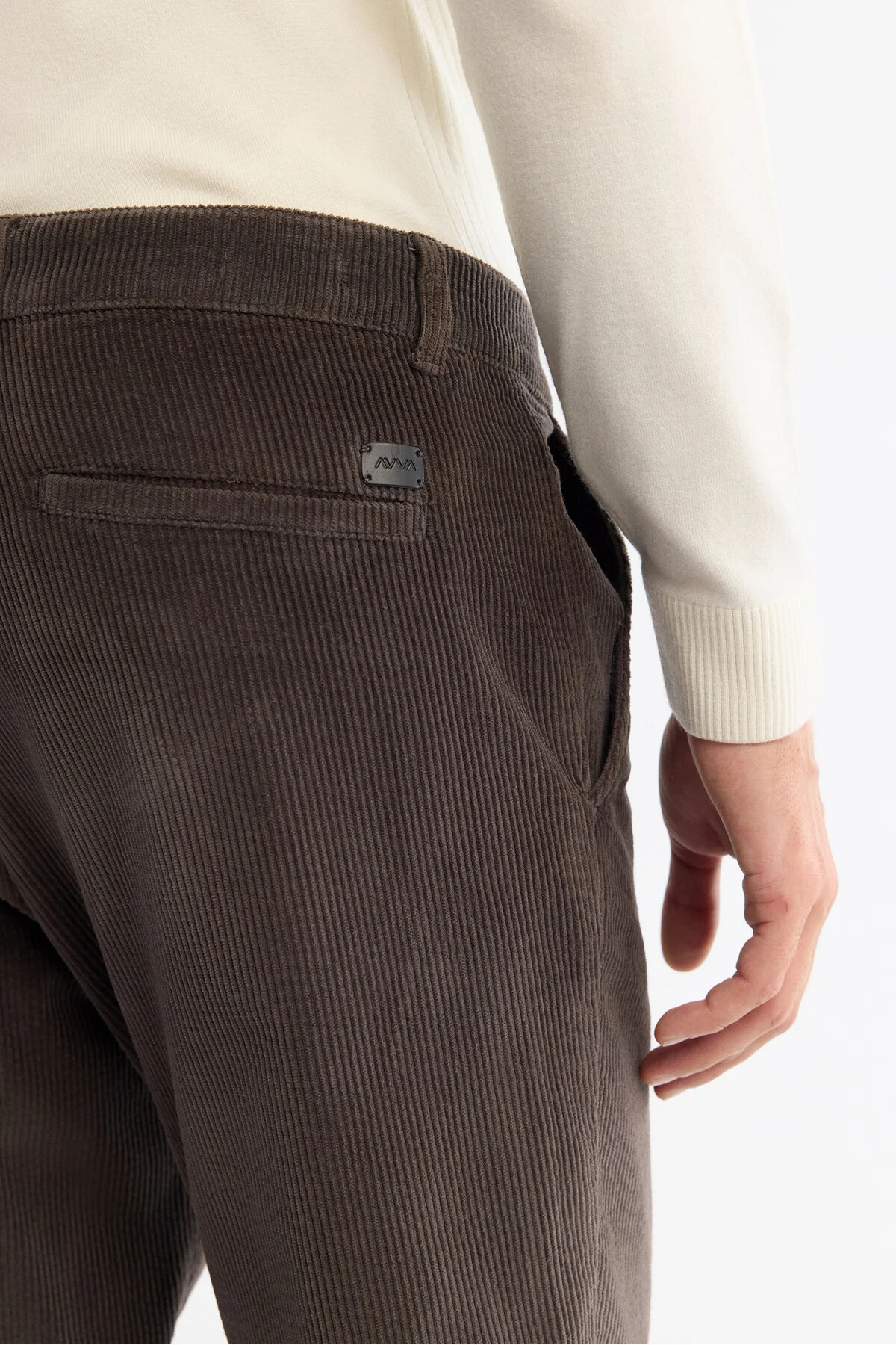 شلوار خاکستری مردانه کلاسیک آنتراسیت ضخیم مخملی Chino A42Y3017 آوا Avva